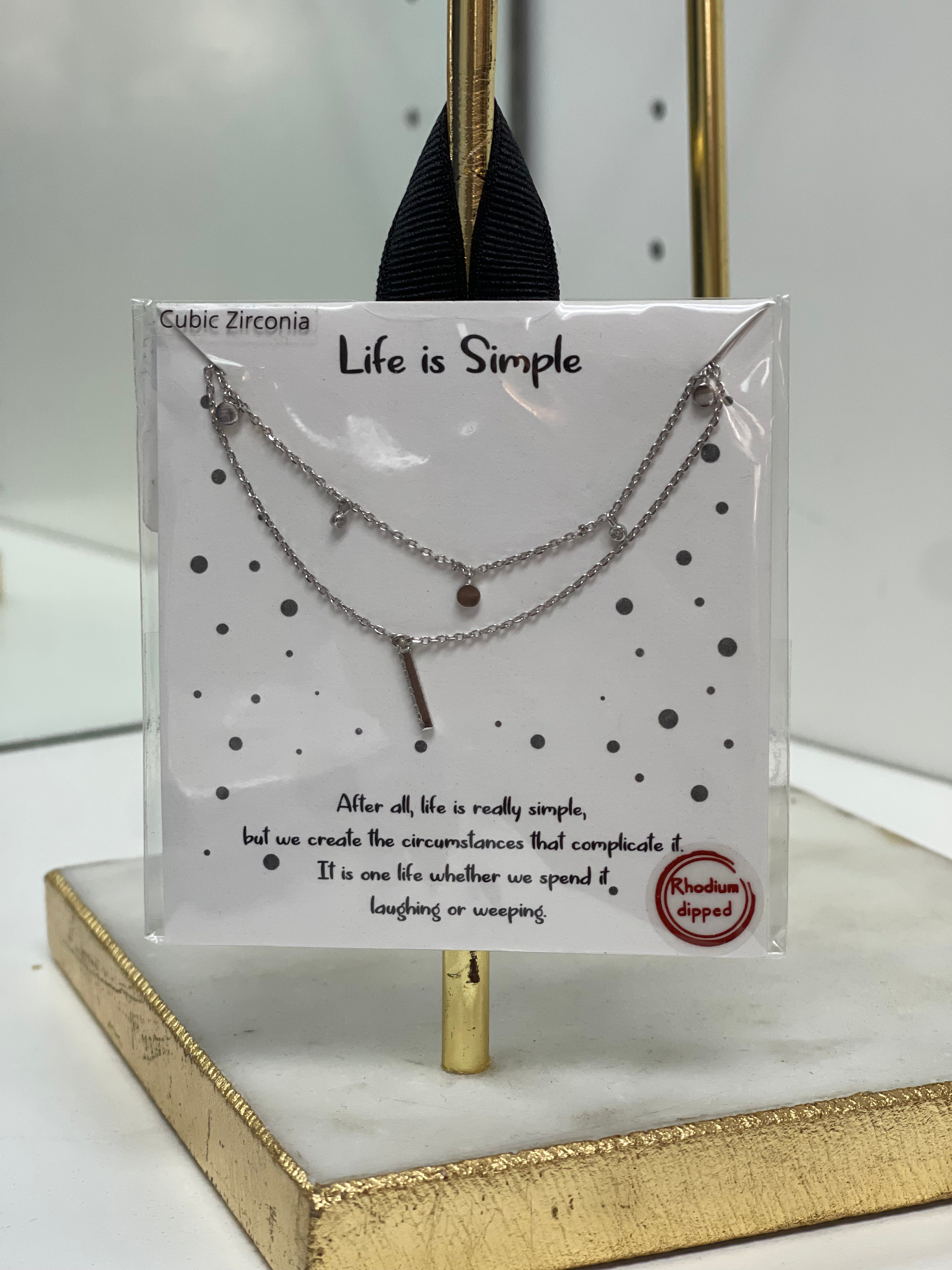 Life is Simple Necklace - Minimalist Dainty Gold Pendant for Women | Perfect for Everyday Wear, Gifts & Special Occasions