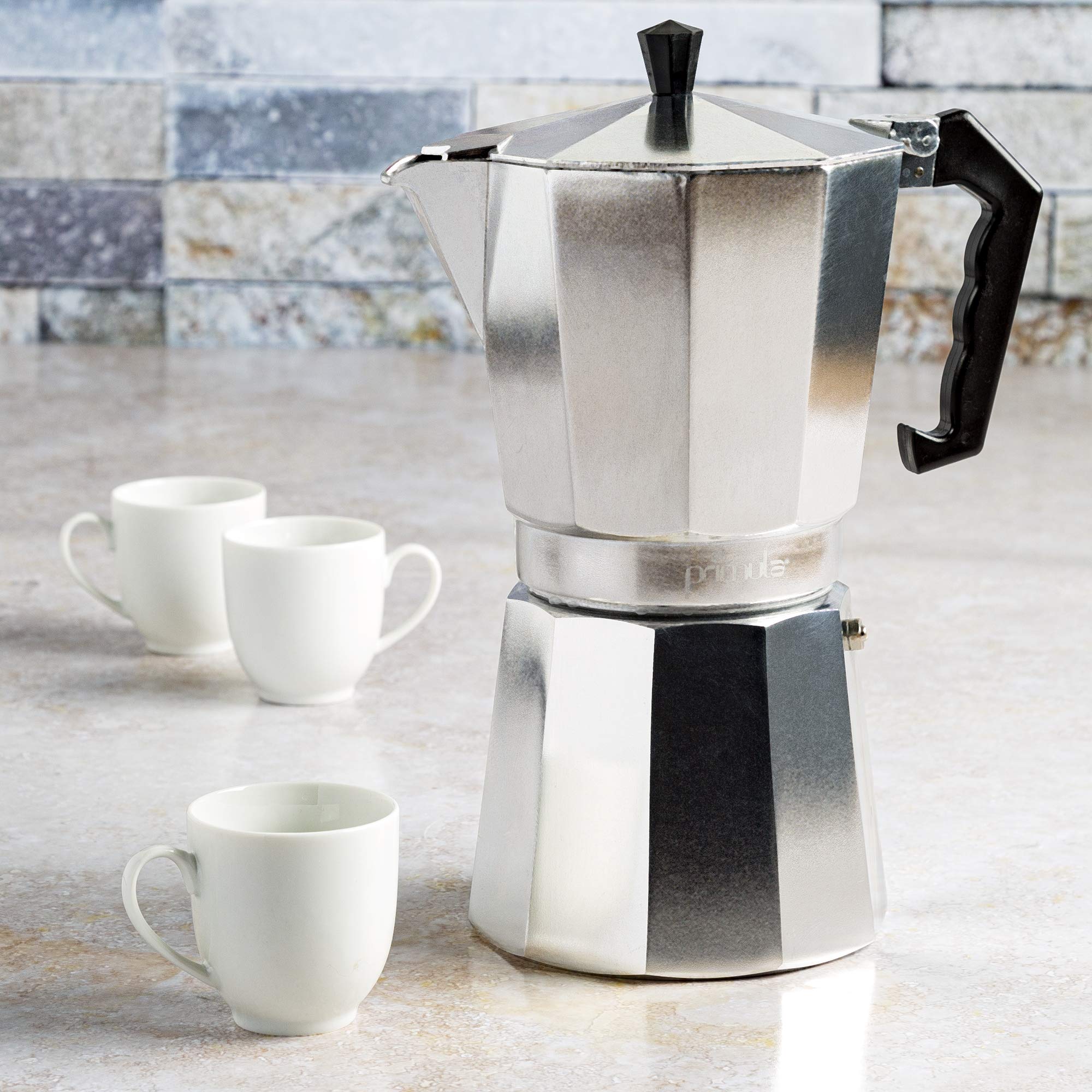 Primaria Classic Stovetop Espresso Maker - 12 Cup Italian Moka Pot for Brewing Rich Cuban Coffee & Espresso at Home | Durable Aluminum Coffee Maker for Stove Top Use | Perfect for Morning Brews, Camping & Gifts