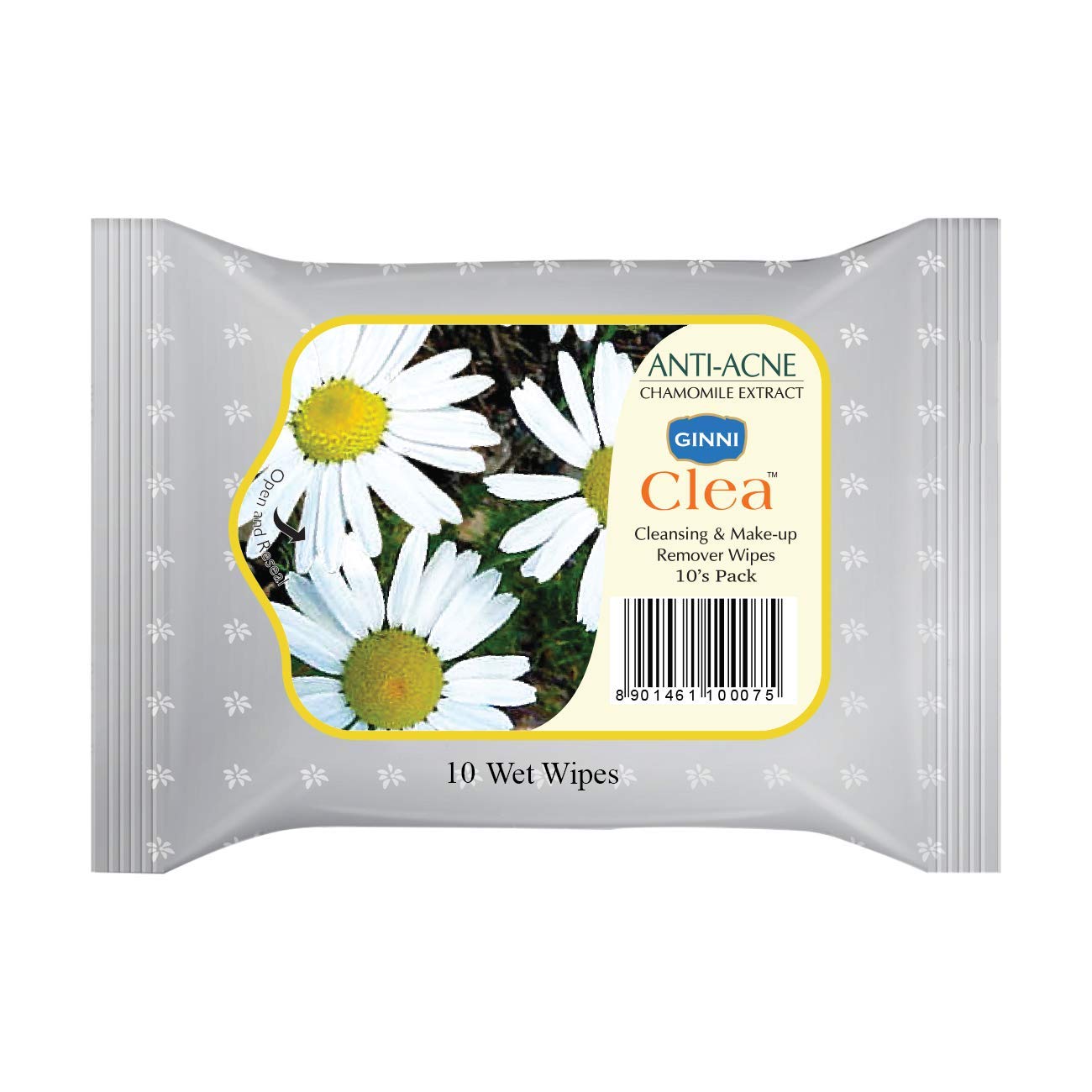 GINNI CLEA Cleansing & Makeup Remover Wipes - 60 Count (6 Packs x 10 Wipes) | Anti-Acne Facial Wipes for Sensitive Skin | Perfect for Travel, Gym & Daily Skincare Routine