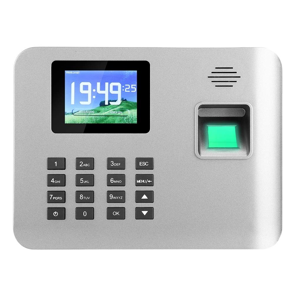 2.8 Inch Screen Smart Fingerprint Time Attendance Clock - Biometric Time Card System for Small Business | Office, Retail, Warehouse & Employee Management