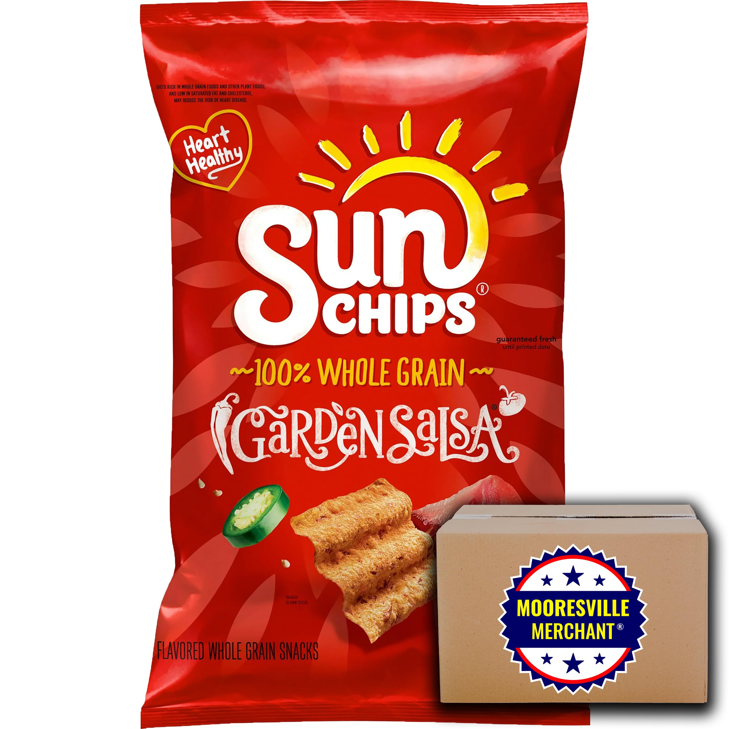 Sun Chips Garden Salsa Whole Grain Snacks - 7 oz (Pack of 2) | Healthy Baked Corn Chips | Perfect for Parties, Picnics & On-the-Go Snacking