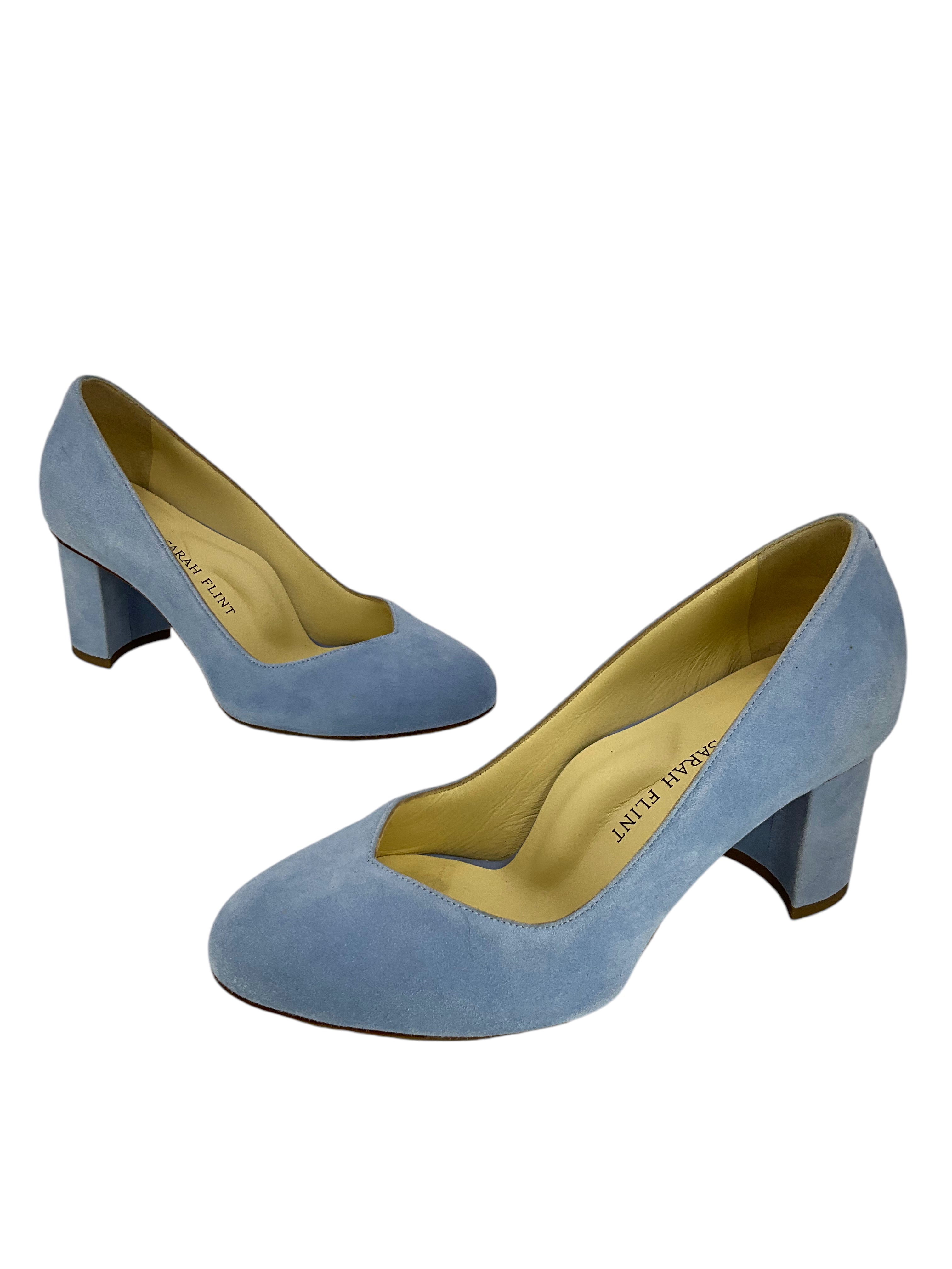 SARAH FLINT Perfect Round Toe Pump 70 - Women's Size 7.5 Heels - New Luxury Dress Shoes for Office, Wedding & Evening Events