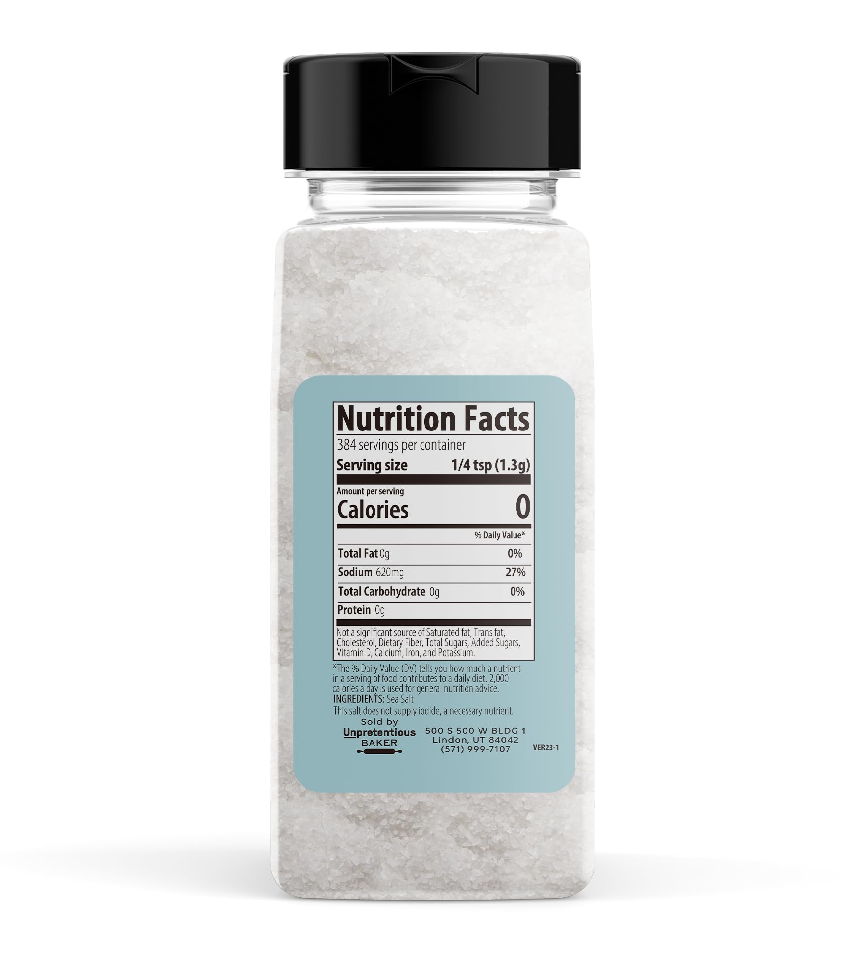 Pure Mediterranean Sea Salt - Unrefined & Natural, 2 Cups (16 oz) | Ideal for Cooking, Baking & Gourmet Recipes | Hand-Harvested & Evaporated