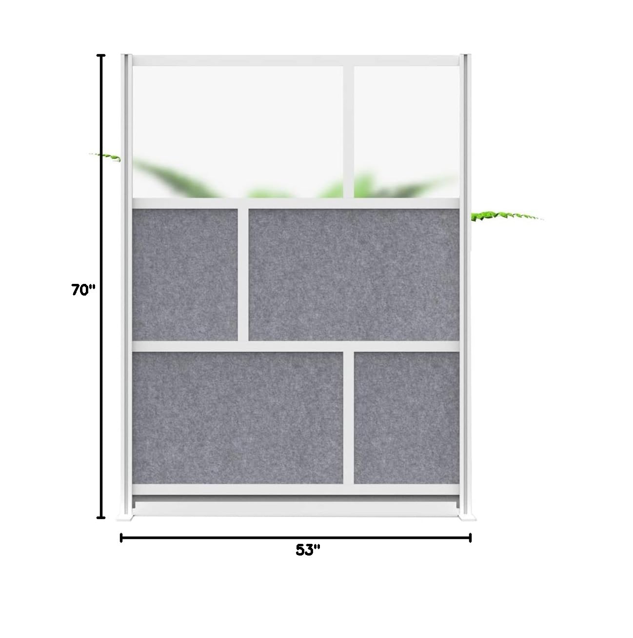 LUXOR MW-5370-FCG Modular Wall Room Divider System - Silver Frame, 53