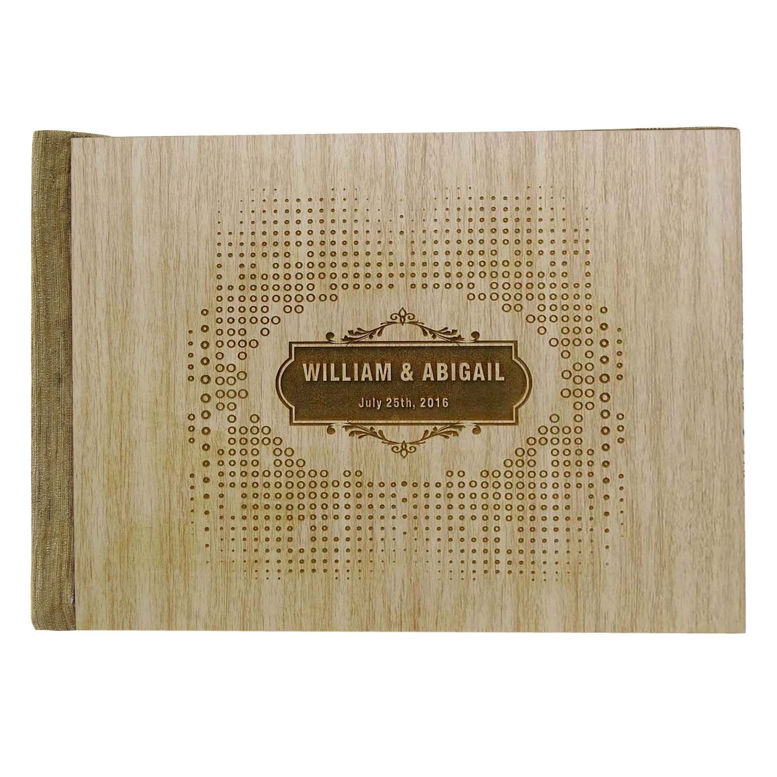 Personalized Rustic Wooden Wedding Guest Book - Hand-Engraved Bride & Groom Advice Book with 50 Pages - Perfect for Weddings, Anniversaries & Bridal Showers