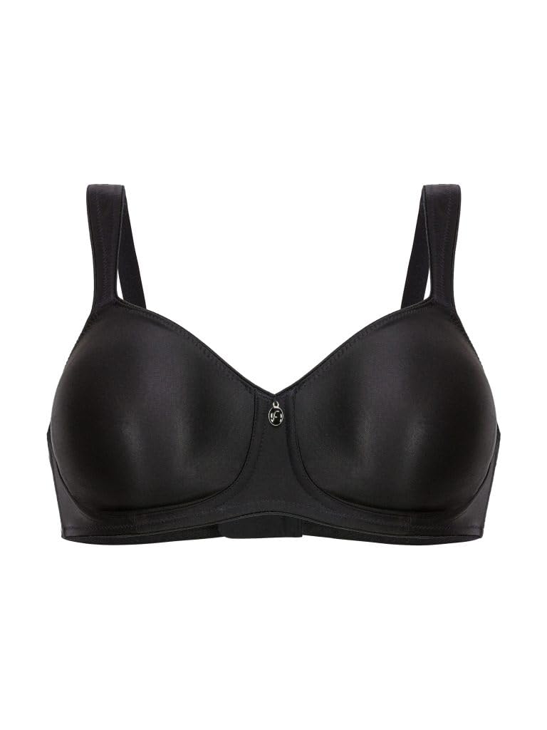 Felina Pure Balance Molded Wire-Free Bra - Comfortable Support for Full Bust (Black, 40E) | Perfect for Everyday Wear, Work & Yoga