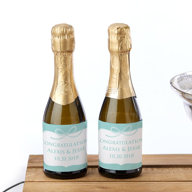 Custom Mini Wine Bottle Labels - Perfect for Weddings, Bridal Showers & Something Blue Themes | Personalized Party Favors & DIY Wedding Decor