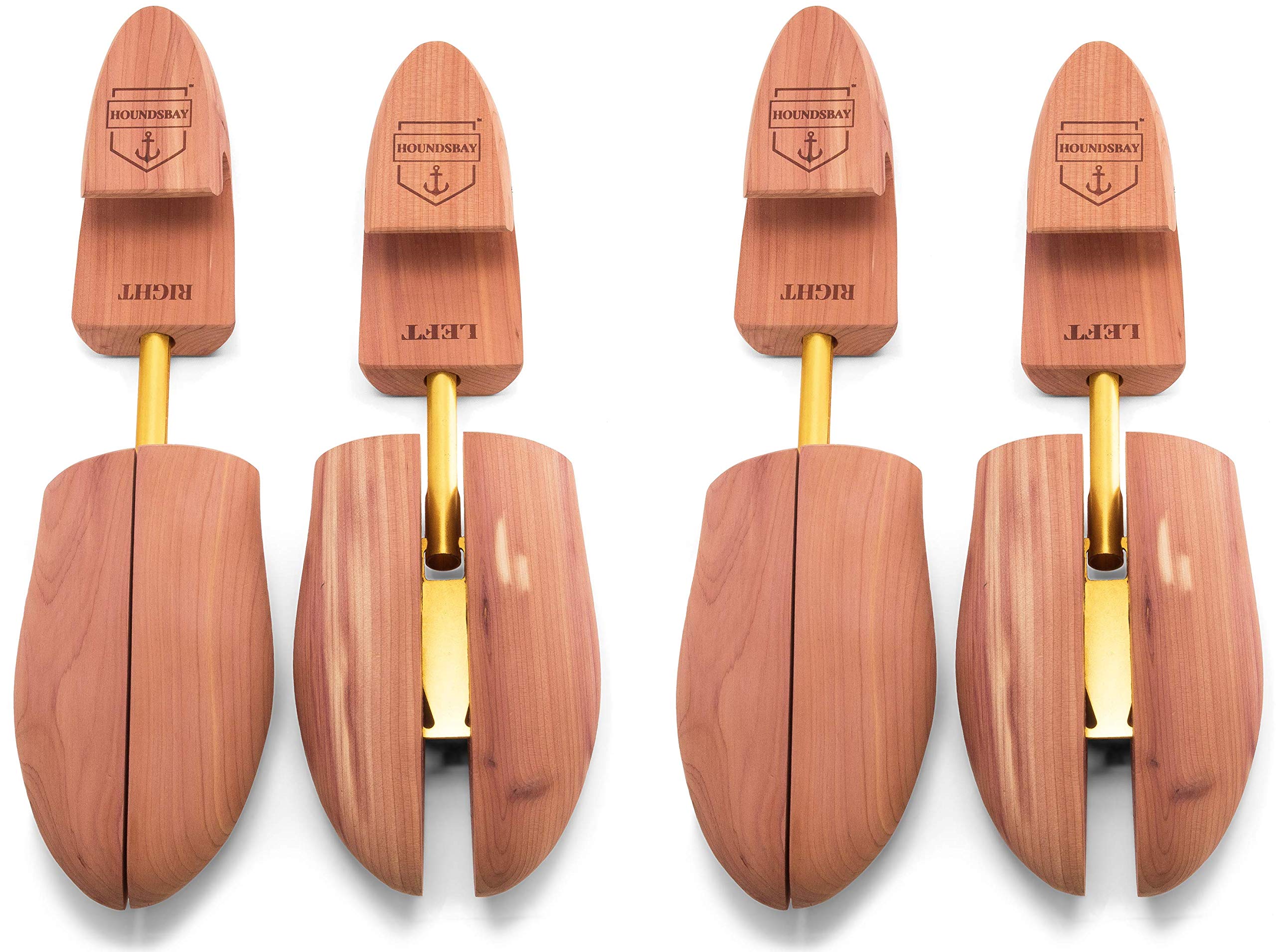HOUNDSBAY Cedar Shoe Trees for Men & Women - Premium Sneaker Shapers & Shoe Stretchers for Boots, Dress Shoes & Casual Footwear | Prevent Odor & Maintain Shape