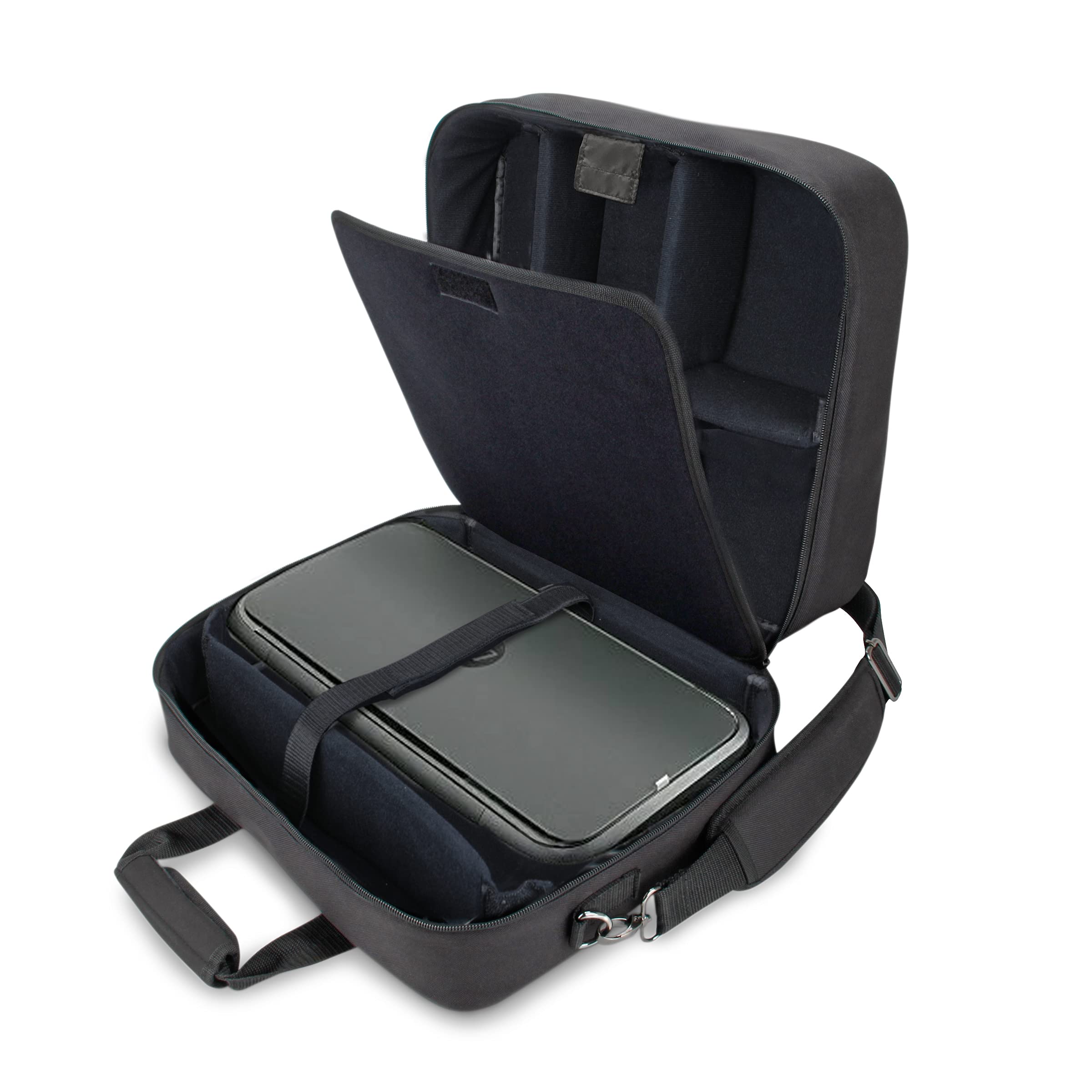 USA Gear Portable Printer Bag - Compatible with HP Officejet 250, Canon Pixma TR150 & More - Customizable Protective Case with Shoulder Strap - Ideal for Business Travel, Remote Work & On-the-Go Printing