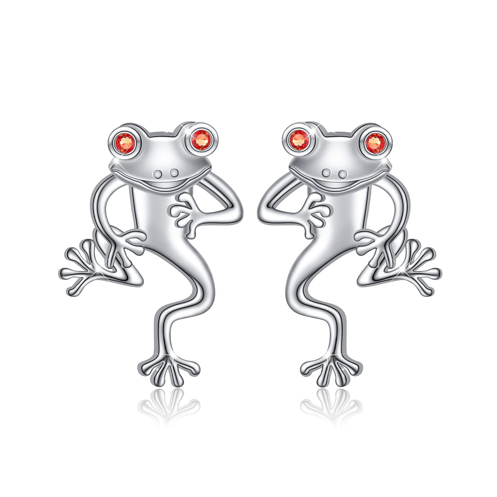 Yearace Sterling Silver Frog Stud Earrings for Women & Girls - Hypoallergenic Jewelry Gift for Her, Birthday, Anniversary - Cute Animal Earrings for Everyday Wear & Special Occasions