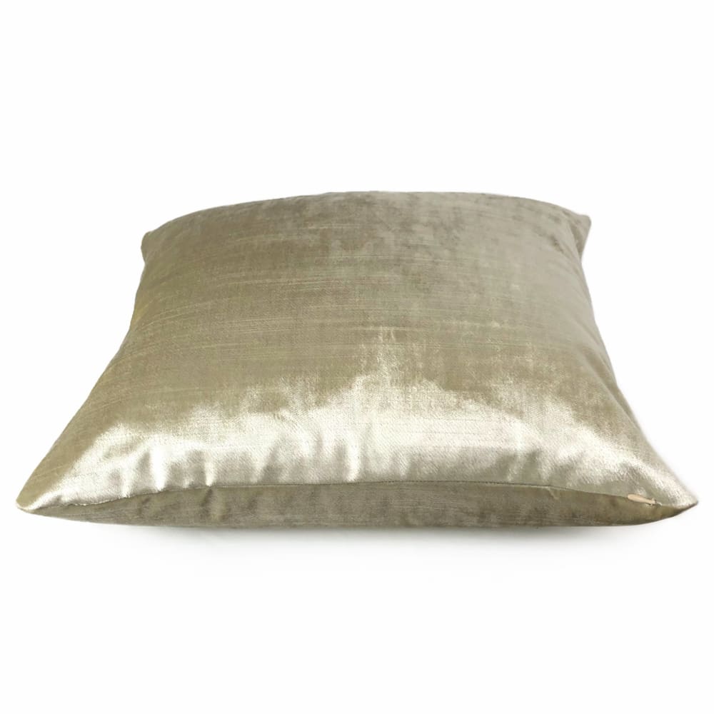 Lumos Oyster Light Cream Beige Velvet Pillow Cover - Soft Luxury Decorative Throw Pillow Case for Sofa, Bed, Couch - Home Decor & Living Room Accessories