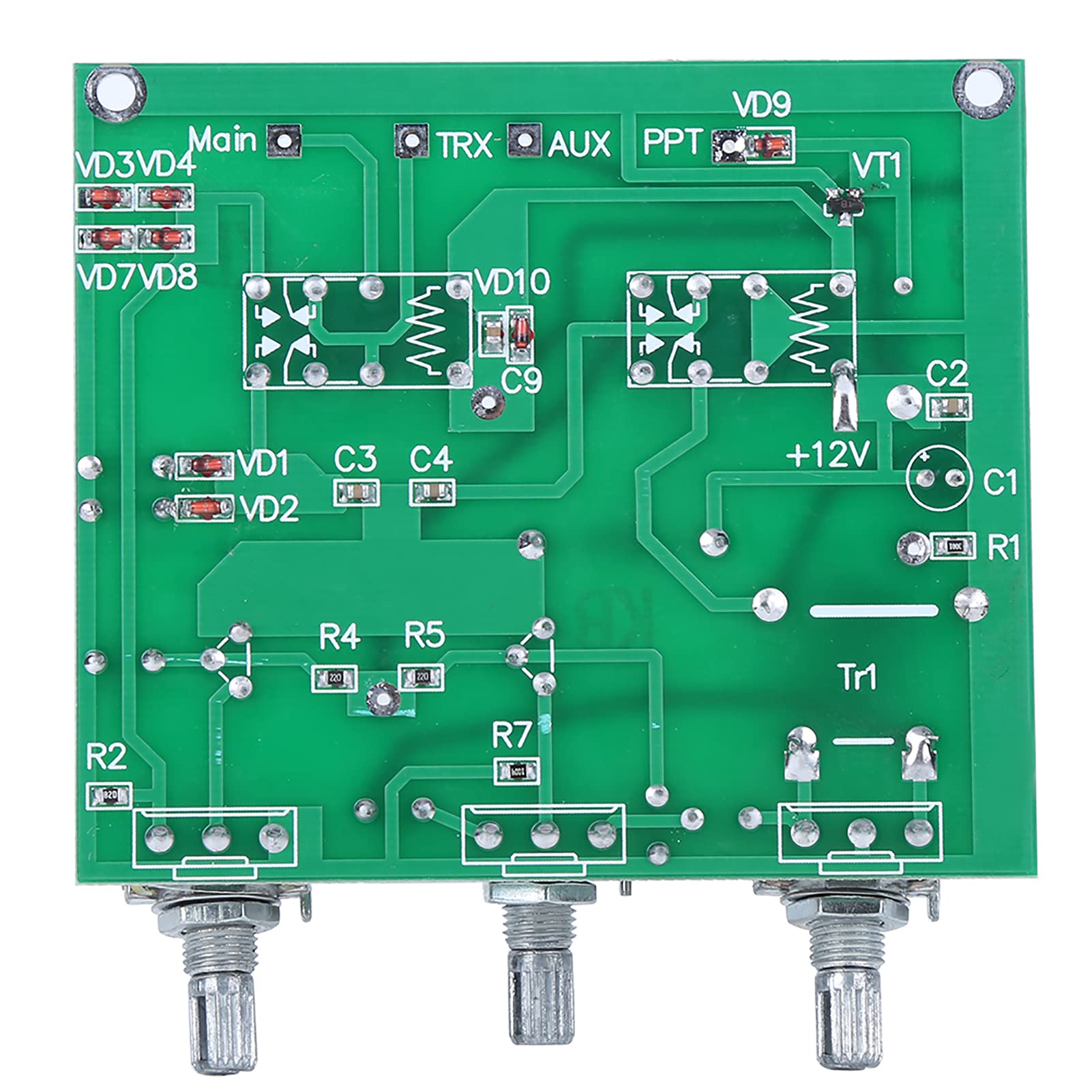 HF Band QRM Eliminator Kit - X-Phase Green PCB Radio Communication Amplifier Parts with PTT Control for Ham Radio & Home Audio - Perfect for Radio Enthusiasts & DIY Communication Projects