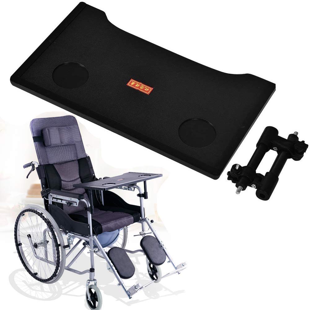 Detachable Wheelchair Lap Tray with Cup Holder - Lightweight Plastic Wheelchair Table for Writing, Reading & Eating - Perfect for Meals, Work & Entertainment at Home or Outdoors