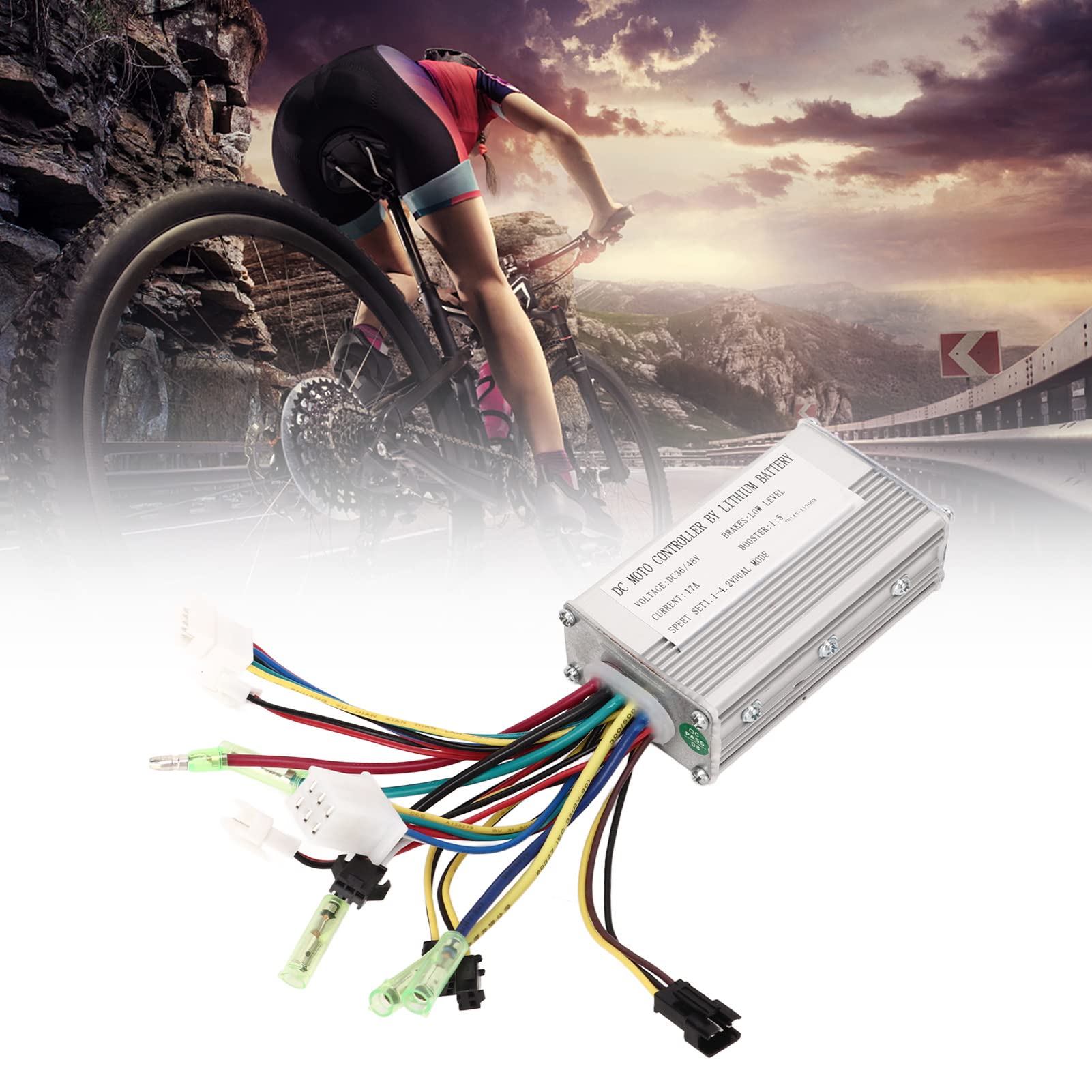 36V 48V 17A DC Motor Speed Controller with Wire Harness - Compatible with Electric Bikes, Scooters & DIY Projects | Perfect for E-Bike Upgrades & Motor Control Systems