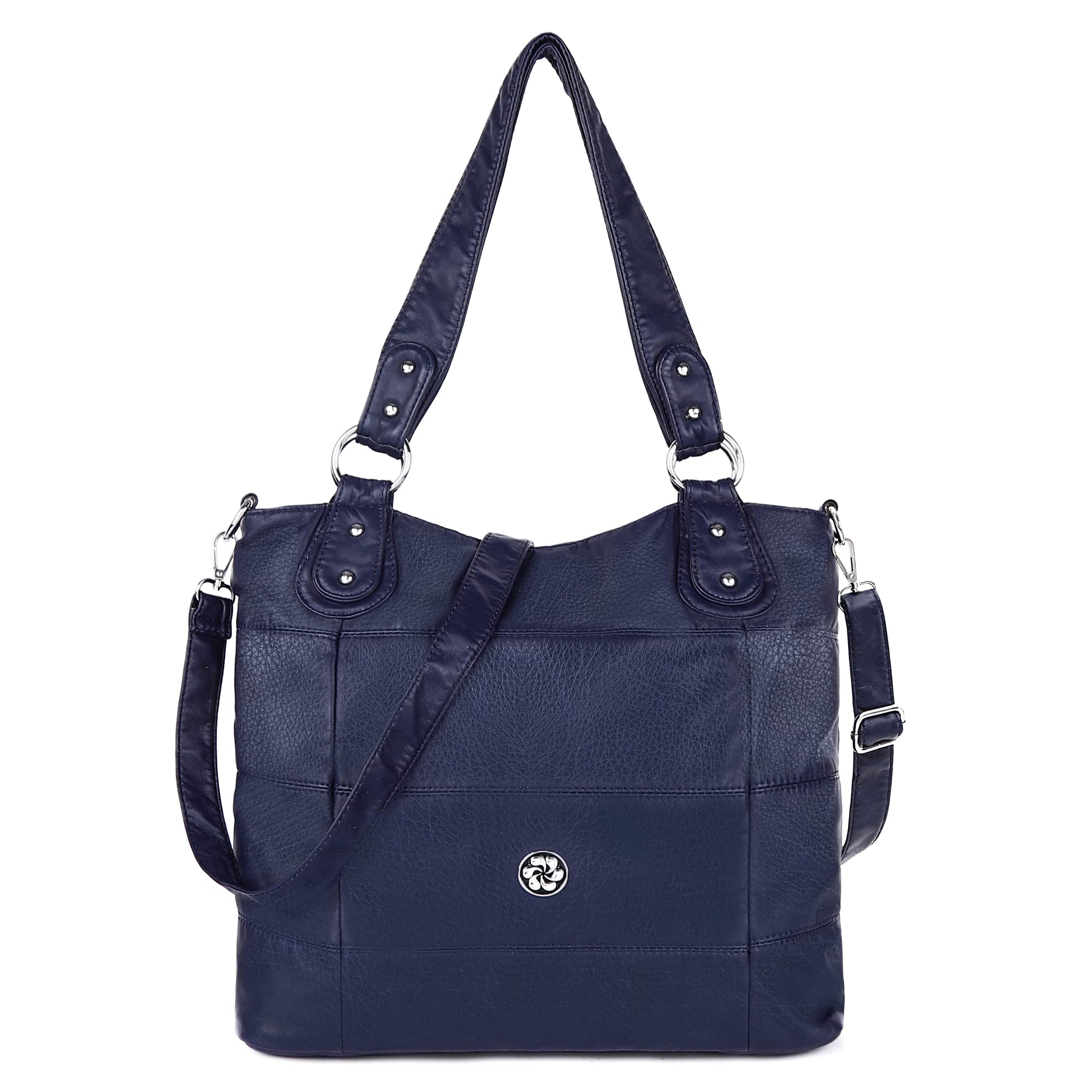 Angel Kiss Hobo Shoulder Purse for Women - Large Soft Washed PU Leather Crossbody Handbag with Stripe Design | Perfect for Work, Travel & Everyday Use