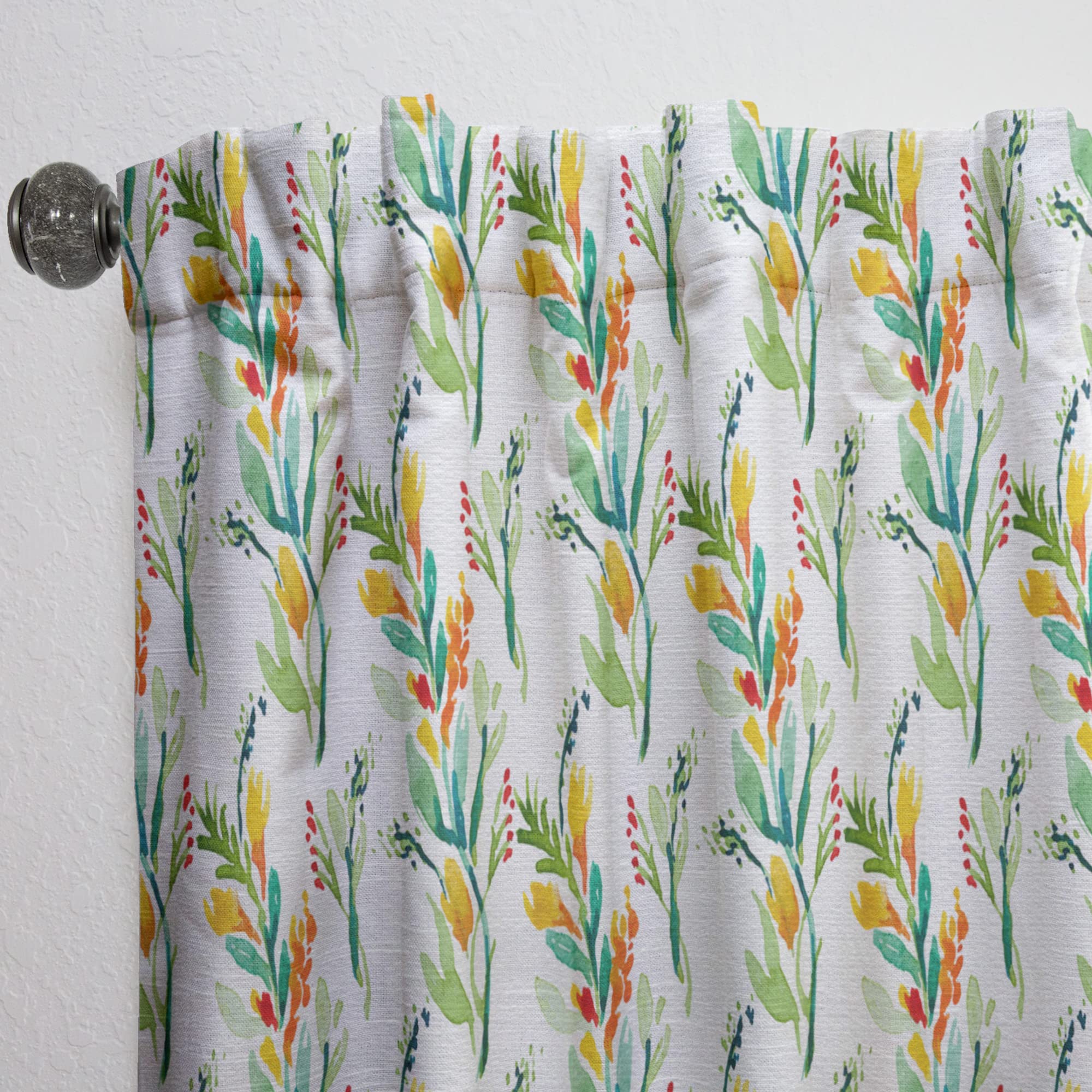 Watercolor Floral Print Blackout Curtains - Thermal Insulated Single Panel 52x84 Inches - Elegant Window Drapes for Bedroom & Living Room - Perfect for Light Blocking & Energy Saving