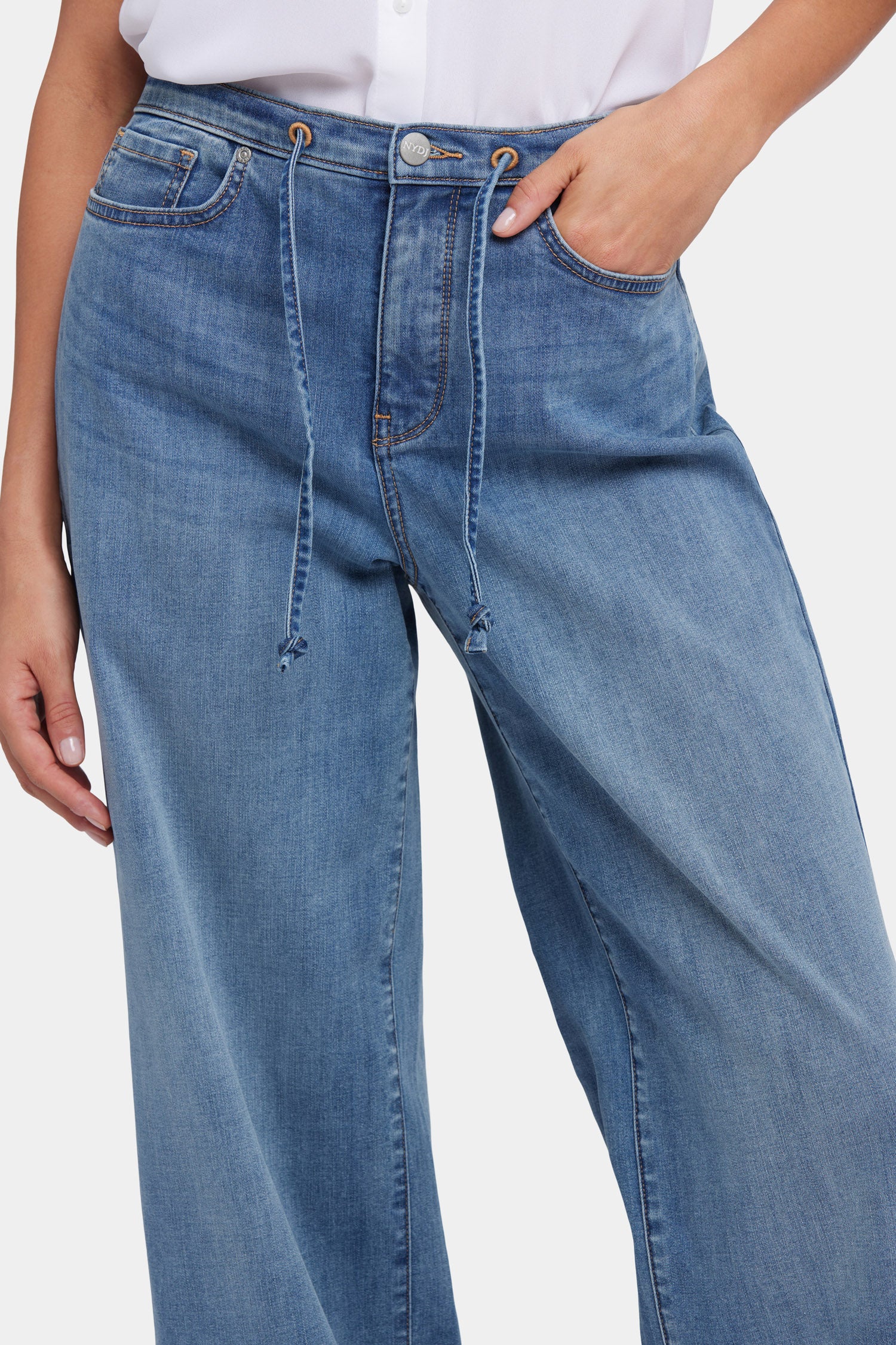 Cindi Relaxed Wide Leg Jeans for Women - High Waist Comfort Stretch Denim Pants - Casual & Boho Style (Majorca Bay) | Perfect for Everyday Wear, Weekend Outfits & Travel