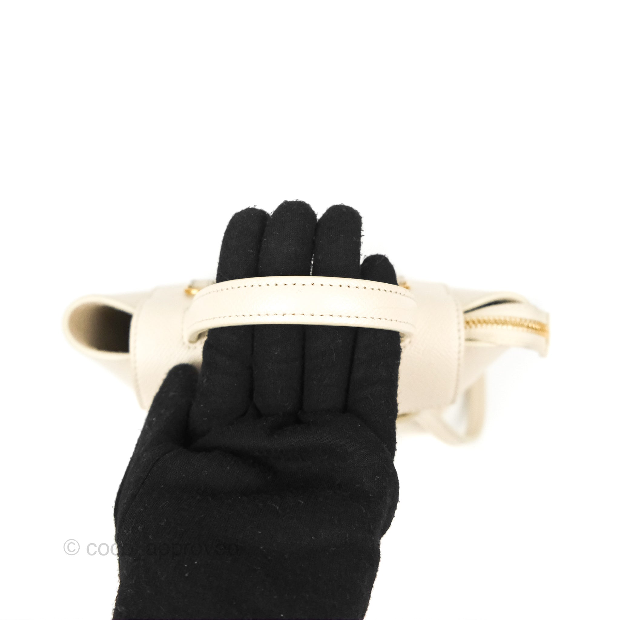 Celine Pico Belt Bag in White Grained Calfskin with Gold Hardware - Luxury Crossbody Bag for Women, Perfect for Everyday Use and Special Occasions