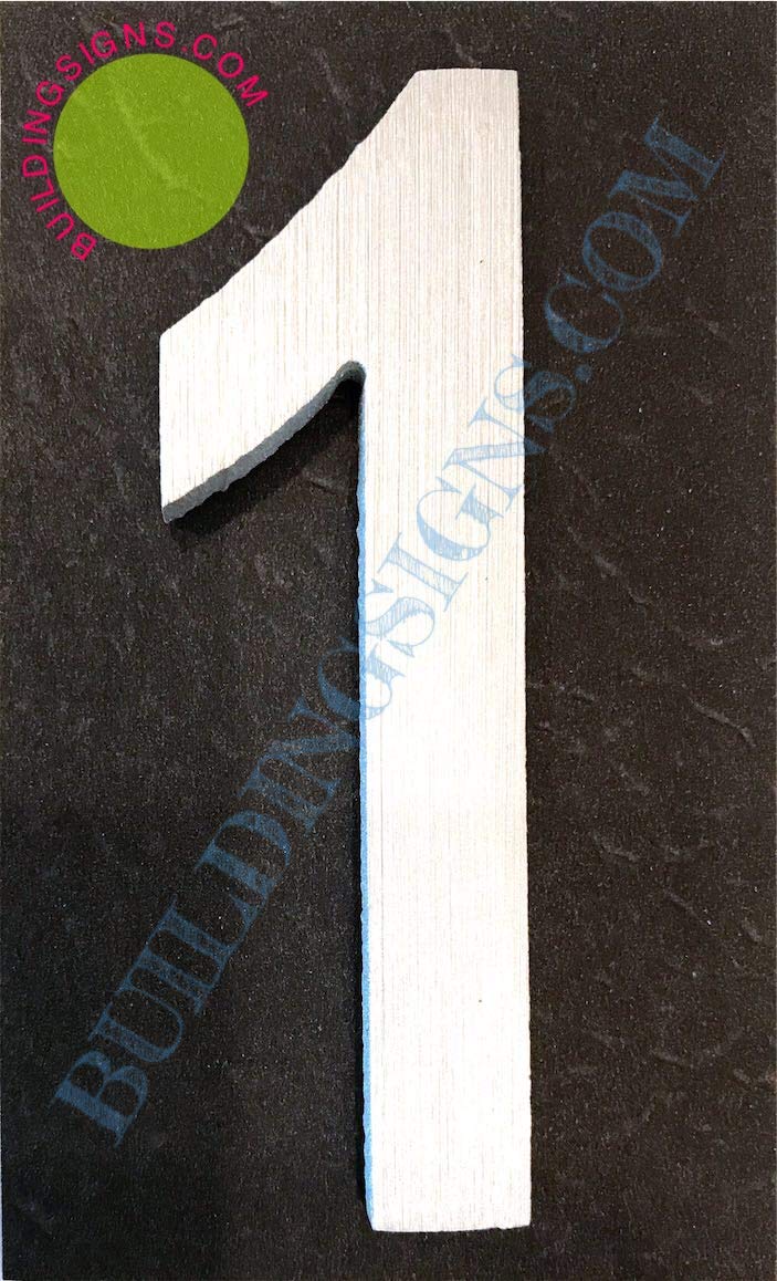 Elegant Aluminum Number 1 Door Sign - Rust-Free, Double-Sided Tape, 2.75 Inch (Brushed Silver) - Perfect for Home, Office, or Apartment Door Decoration