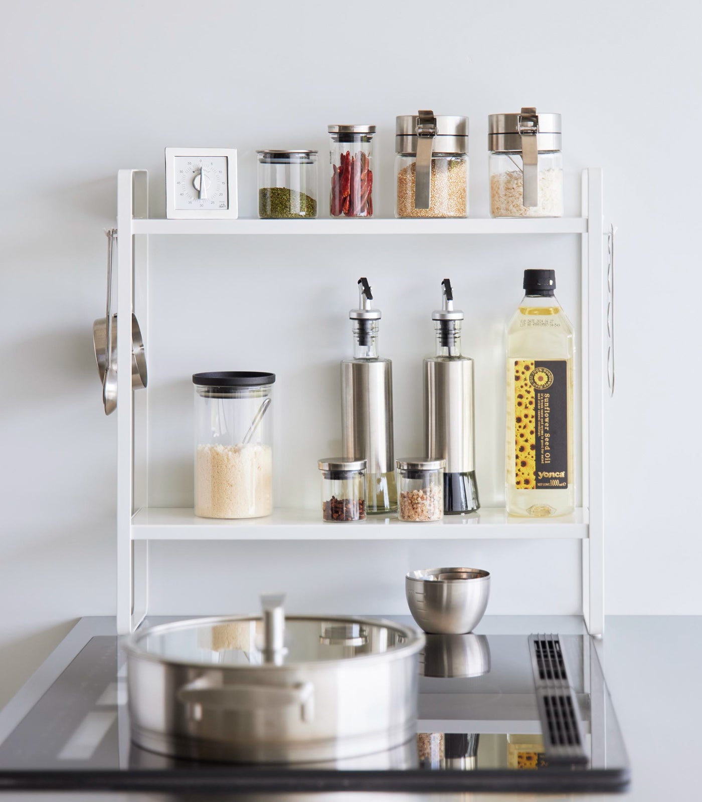 2-Tier Countertop Organizer Rack - Sturdy Steel Kitchen Storage Shelf for Spices, Utensils, or Cosmetics - Perfect for Pantry, Bathroom, or Office Organization