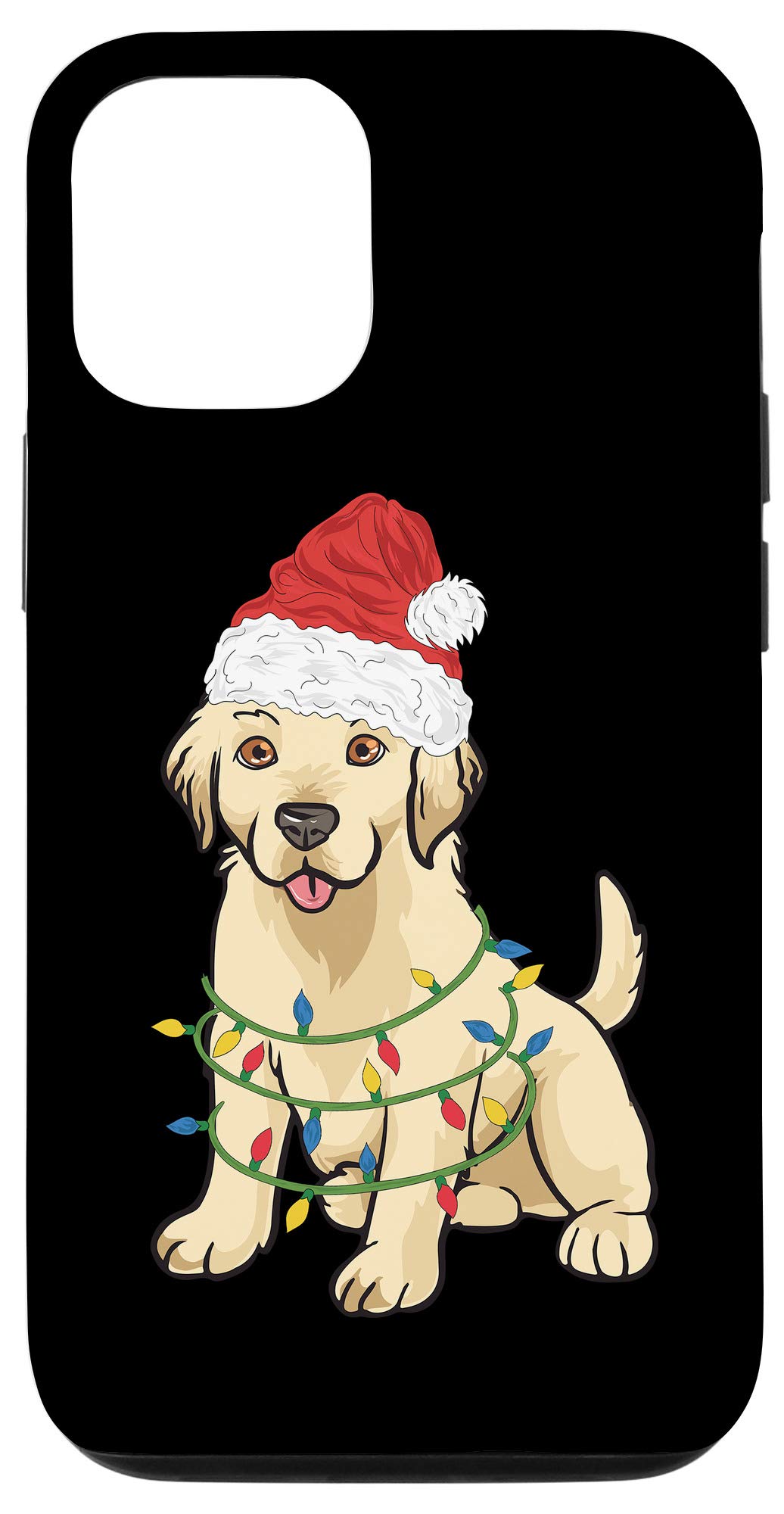 iPhone 12/12 Pro Labrador Retriever Christmas Case with Santa Hat - Cute Dog Mom Phone Cover for Holiday Gifts & Winter Season