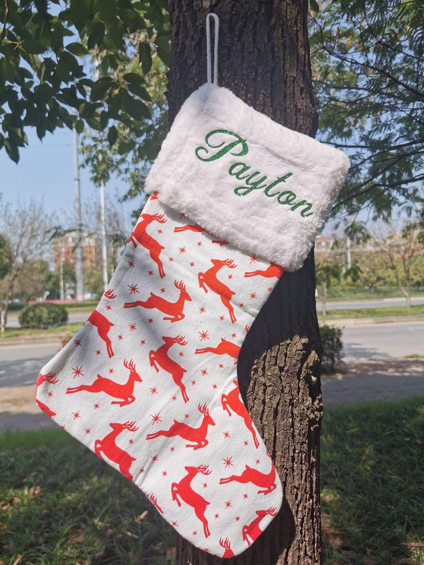 Personalized Christmas Stockings for Home Decor - Custom Name Embroidery Holiday Stockings for Fireplace Mantel, Gifts & Festive Decorations