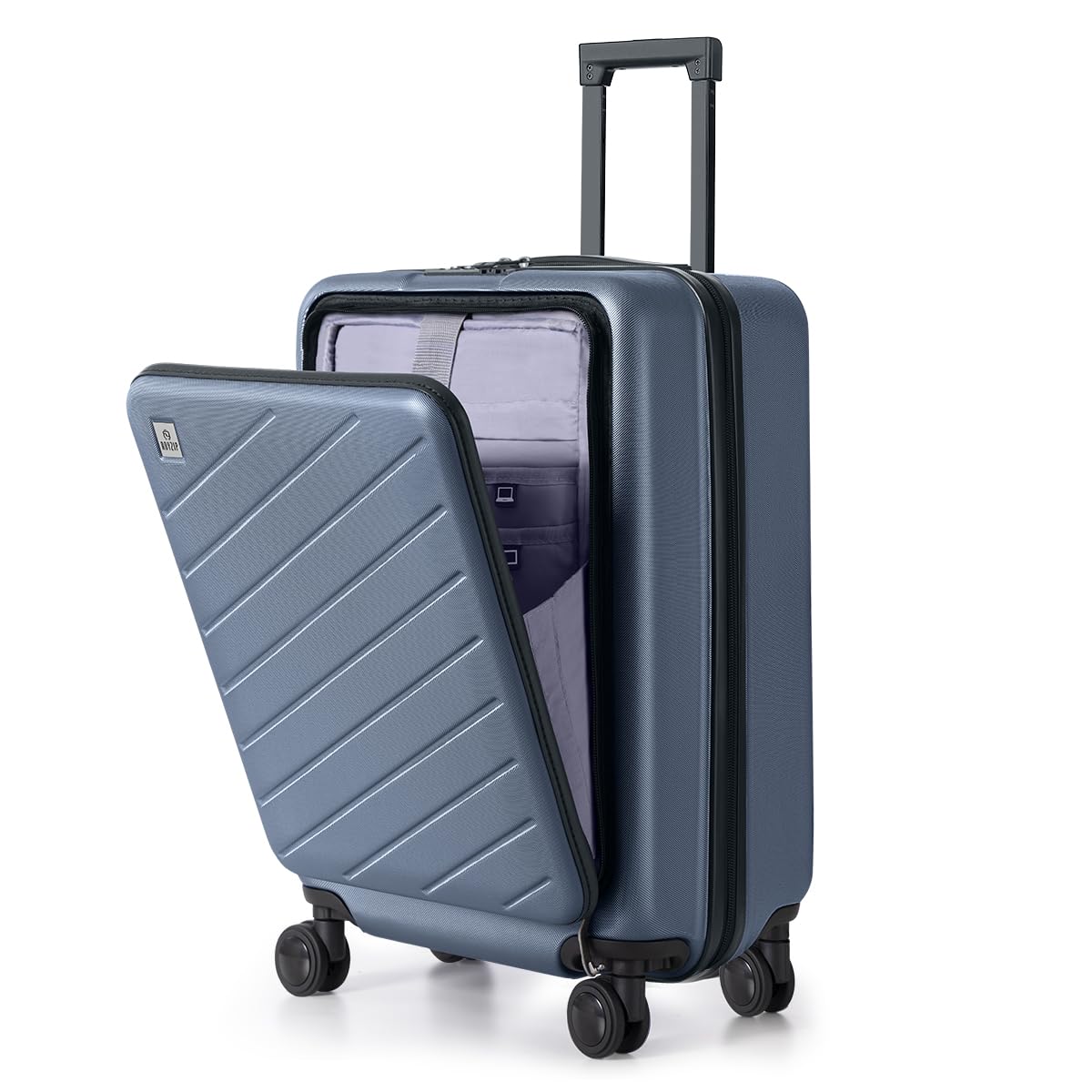AnyZip 20'' Carry On Luggage with Spinner Wheels, TSA Lock & Multiple Pockets - Lightweight ABS+PC Hardshell Suitcase (Navy Blue) - Perfect for Air Travel, Business Trips & Weekend Getaways
