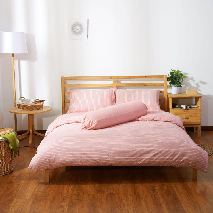 Premium Cotton Pure™ Pink Stripe Jersey Bolster Pillow Case - Soft & Breathable for Bed, Sofa, Nursery & Travel