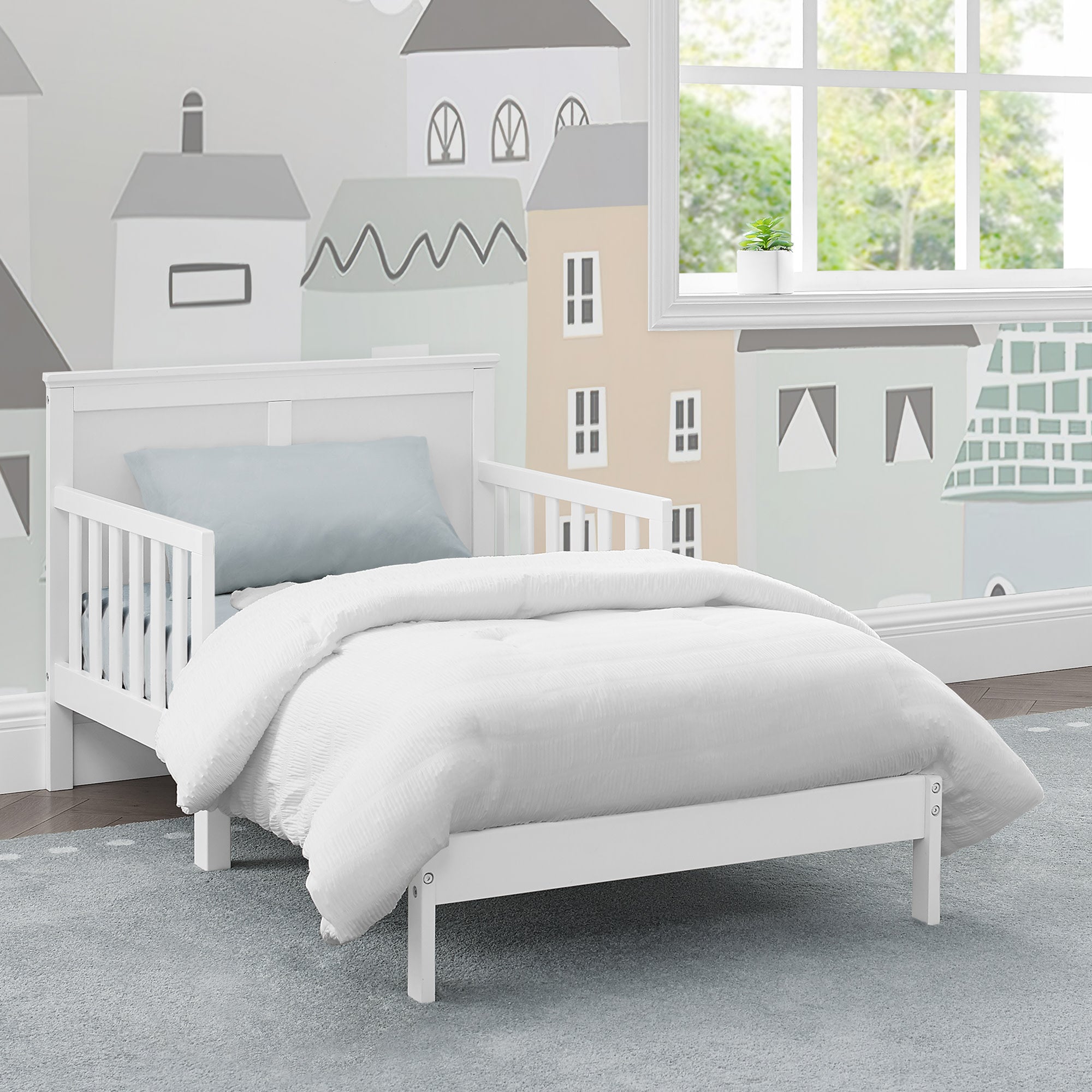 Collins Wood Toddler Bed - Solid Pine Wood Convertible Crib for Kids | Safe & Sturdy Baby Bed for Nursery, Daycare or Home Use