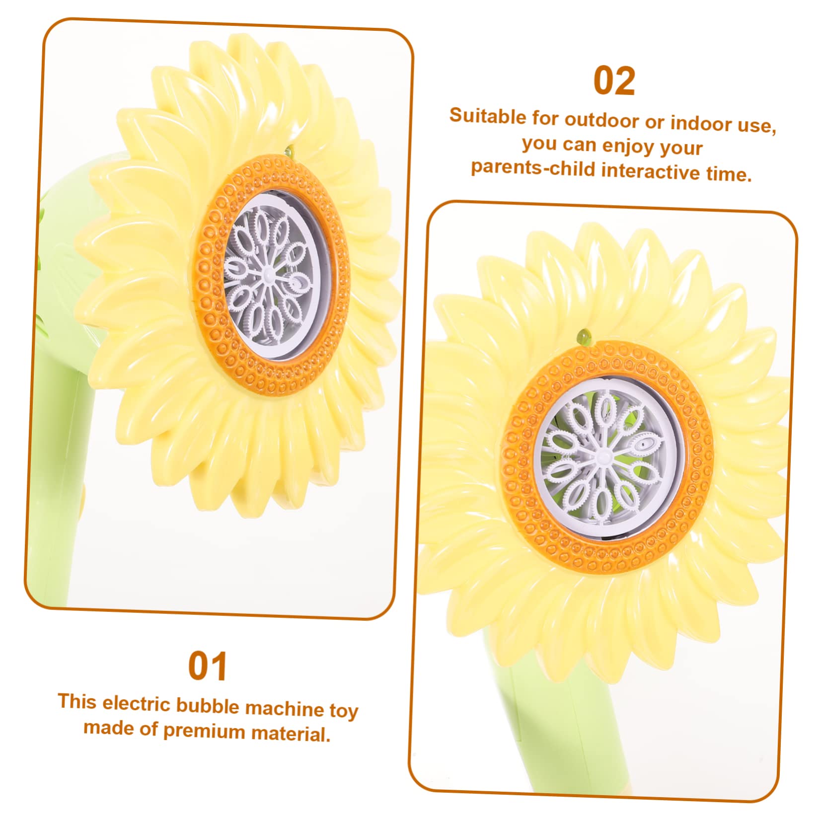Sunflower Bubble Blower Machine - Battery Powered Bubble Maker for Kids, Outdoor Play, Parties & Events - Fun Plastic Bubble Toy for Garden, Park & Backyard Activities