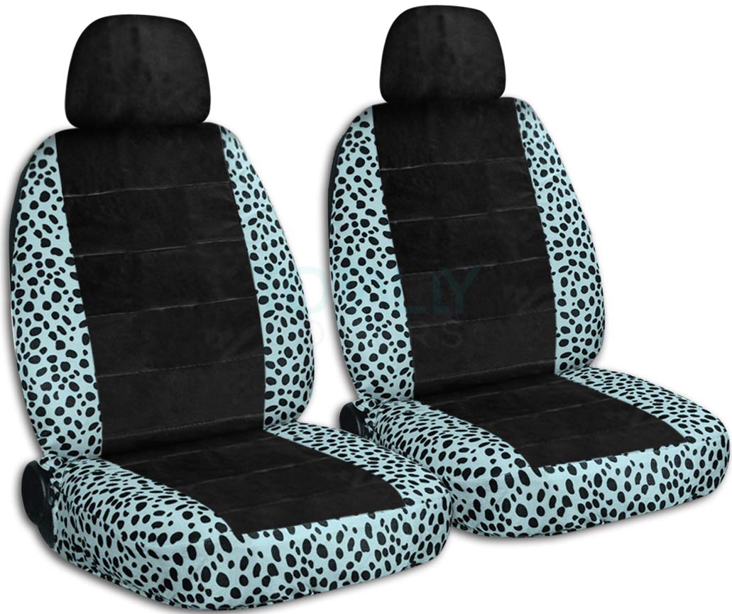 Premium Black & Aqua Ladybug Car Seat Covers with 2 Headrest Covers - Universal Fit for Cars, Trucks, Vans, RVs & SUVs (30 Stylish Prints) - Protect Your Seats from Pets, Kids & Spills