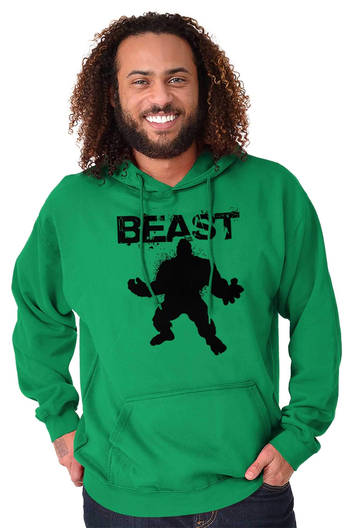 Brisco Brands Beast Gym Fitness Hoodie for Men - Premium Cotton Hooded Sweatshirt for Weightlifting, Bodybuilding & Workout | Gym Wear & Casual Streetwear