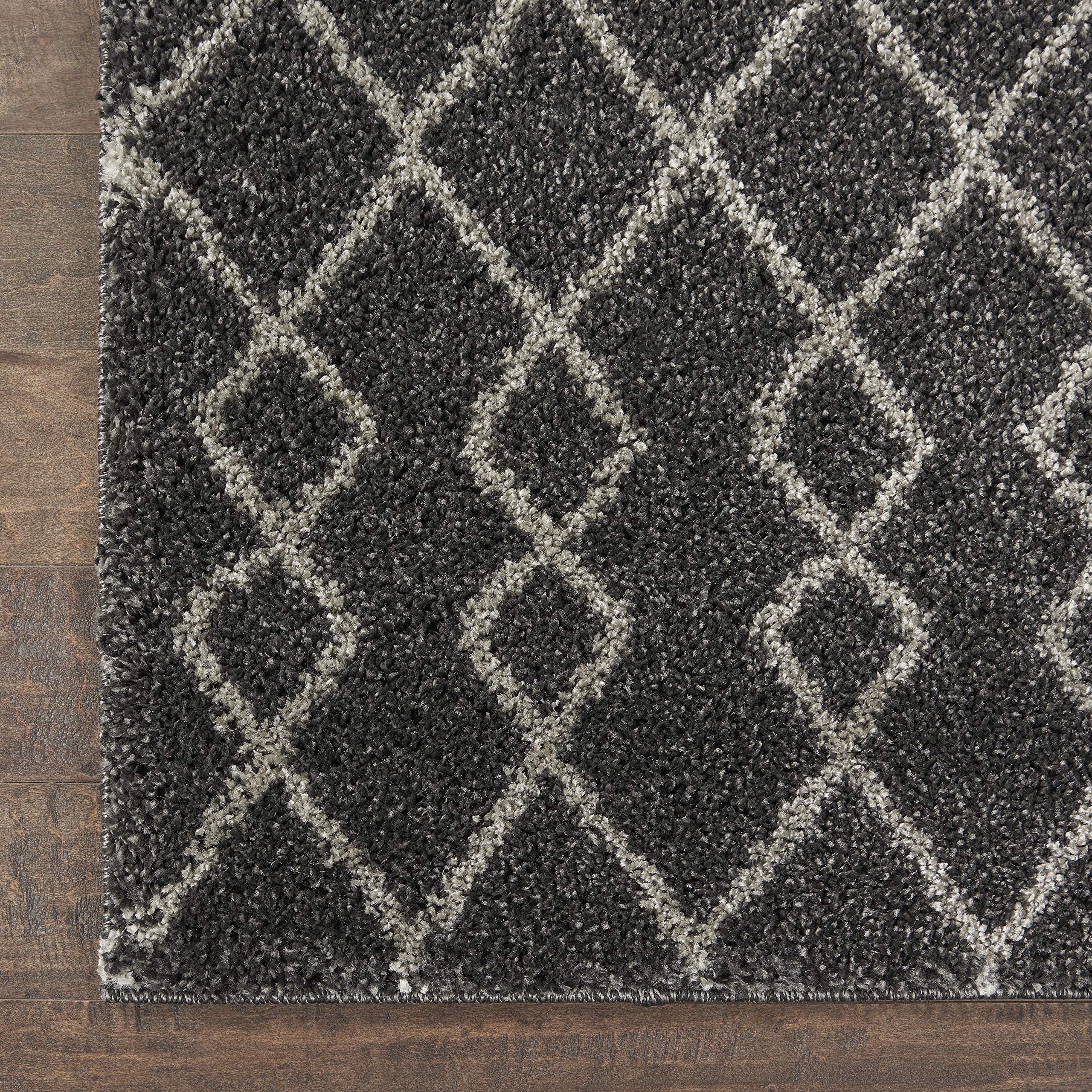 Nourison Geometric Shag Moroccan Charcoal 2'2
