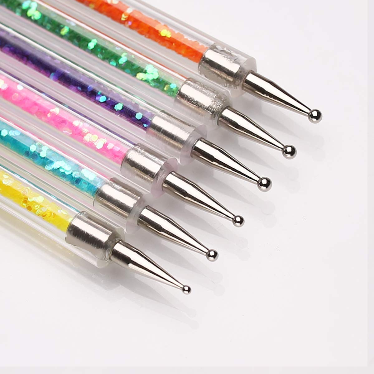 6PCS Double Ended Nail Art Brushes Set - Nail Liner Brush, Dotting Pen & Point Drill Drawing Tools for DIY Nail Designs (Style A) | Perfect for Salon, Home Manicure & Professional Nail Art Creations