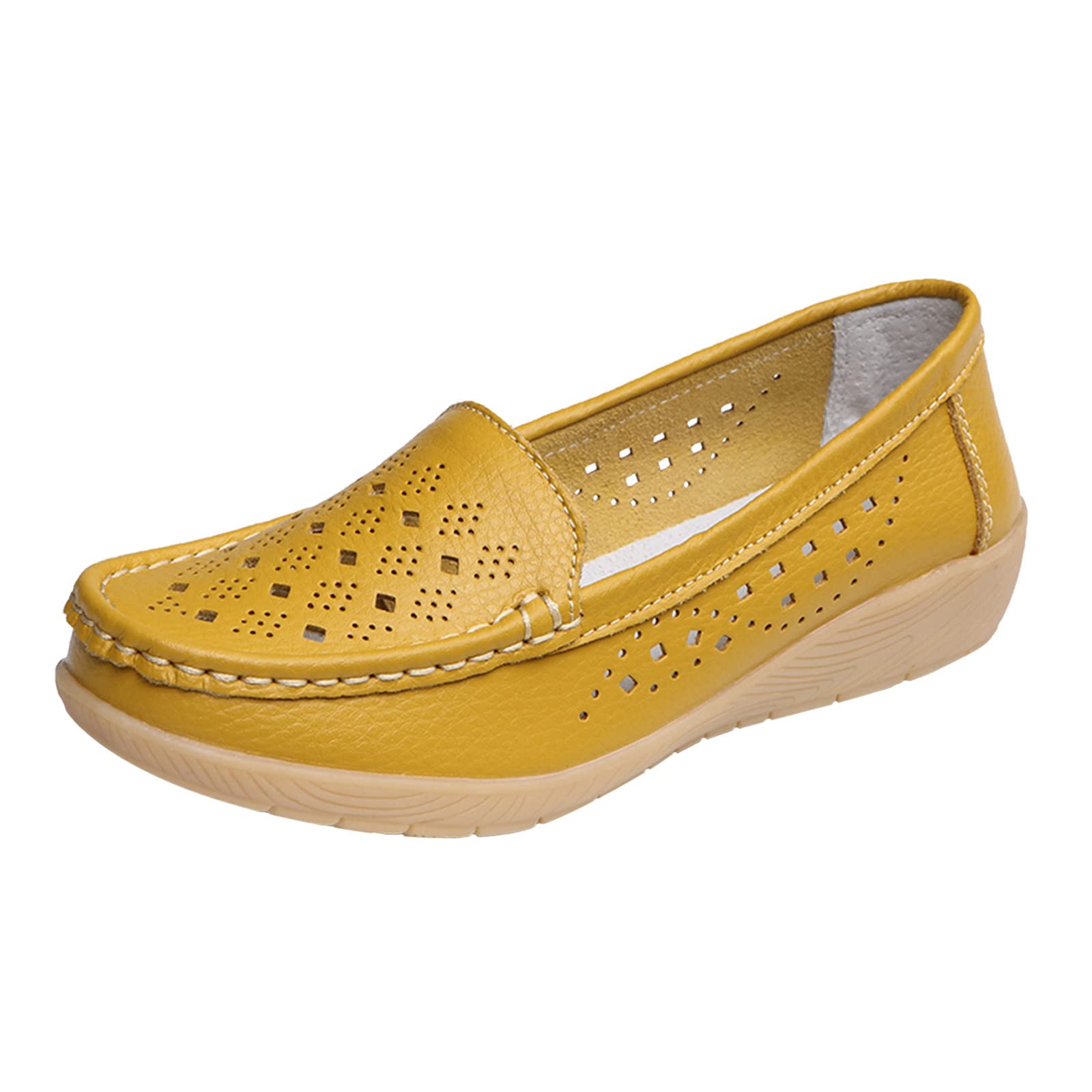 Women's Slip-On Comfortable Walking Loafers - Breathable Hollow Out Casual Flat Shoes for Driving & Everyday Wear | Perfect for Office, Travel & Leisure