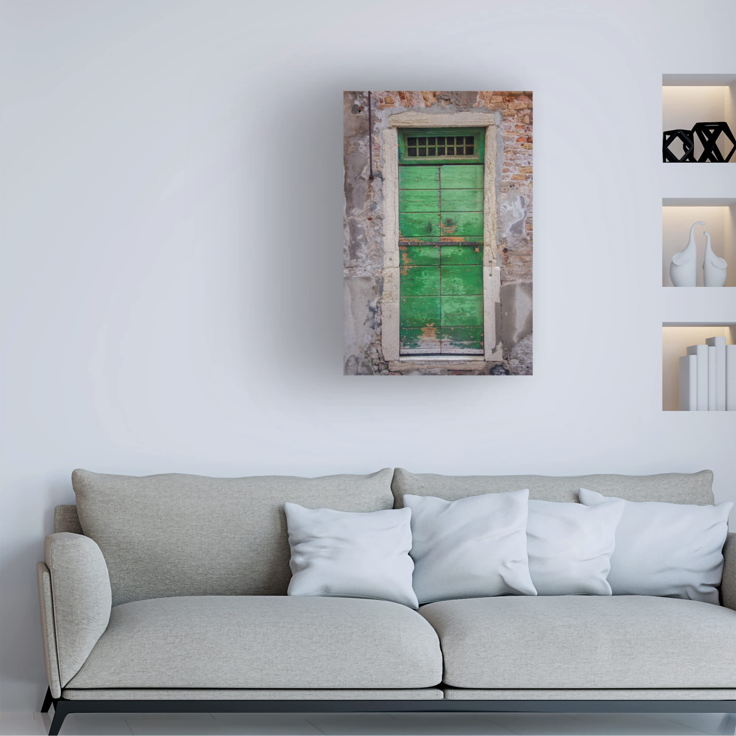 Laura DeNardo 'Windows and Doors of Venice VII' Canvas Wall Art Print - Italian Landscape Painting for Living Room, Bedroom & Office Decor
