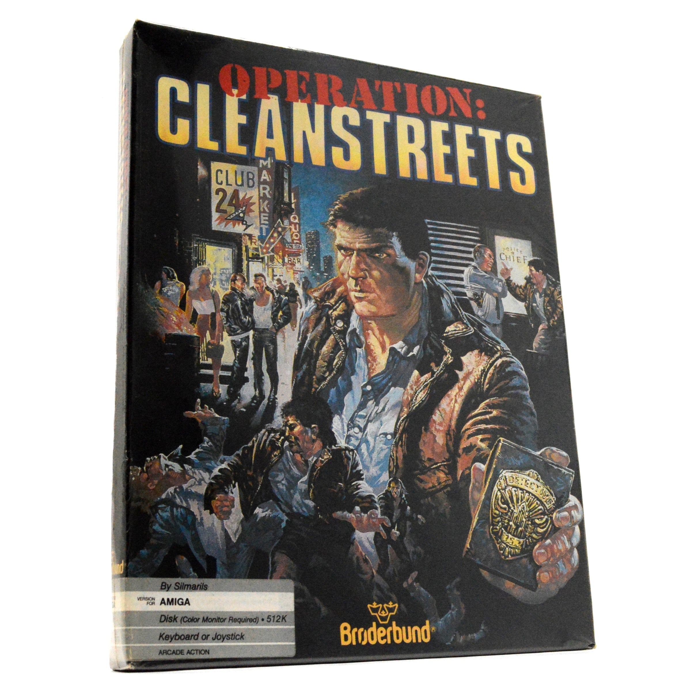New AMIGA OPERATION CLEANSTREETS Factory Sealed COMPUTER GAME Broderbund 1988 - Vintage PC Game for Collectors & Retro Gaming Enthusiasts