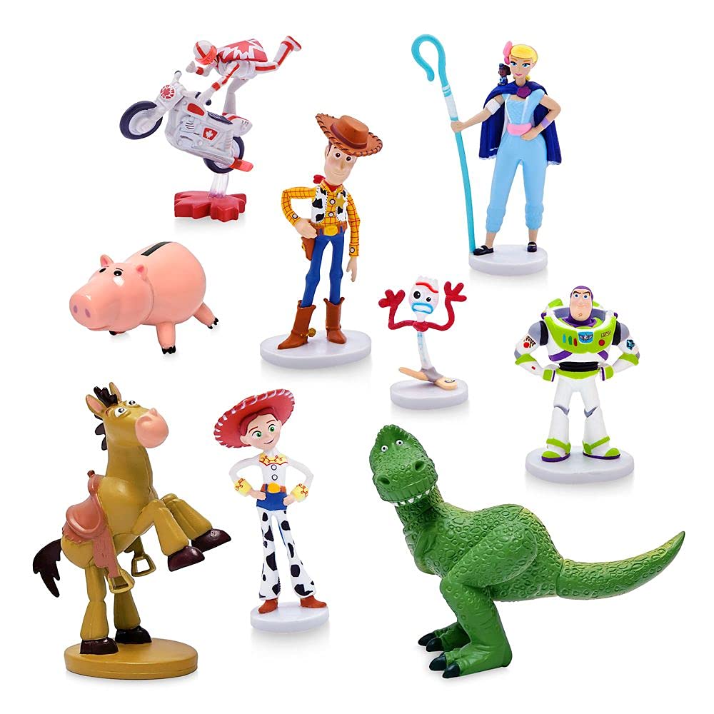 Disney Pixar Toy Story Deluxe Figurine Play Set - 12-Piece Action Figure Collection with Woody & Buzz Lightyear - Perfect for Kids Birthday Gifts & Toy Story Themed Parties
