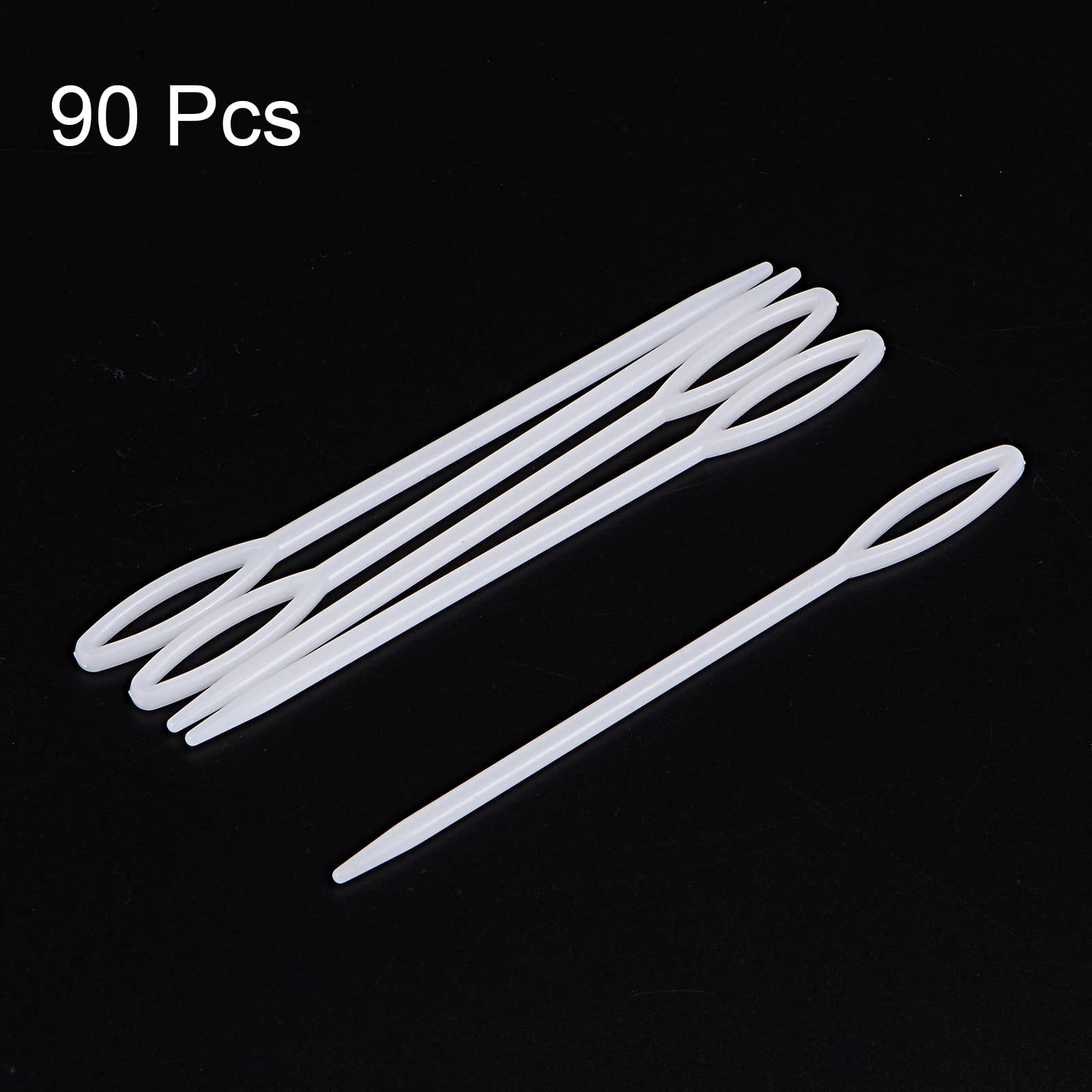 HARFINGTON 90pcs Plastic Sewing Needles - 9cm Large Eye Blunt Needles for Handmade Crafts, DIY Stitching & Sewing Projects | Perfect for Beginners, Kids & Fabric Arts (White)