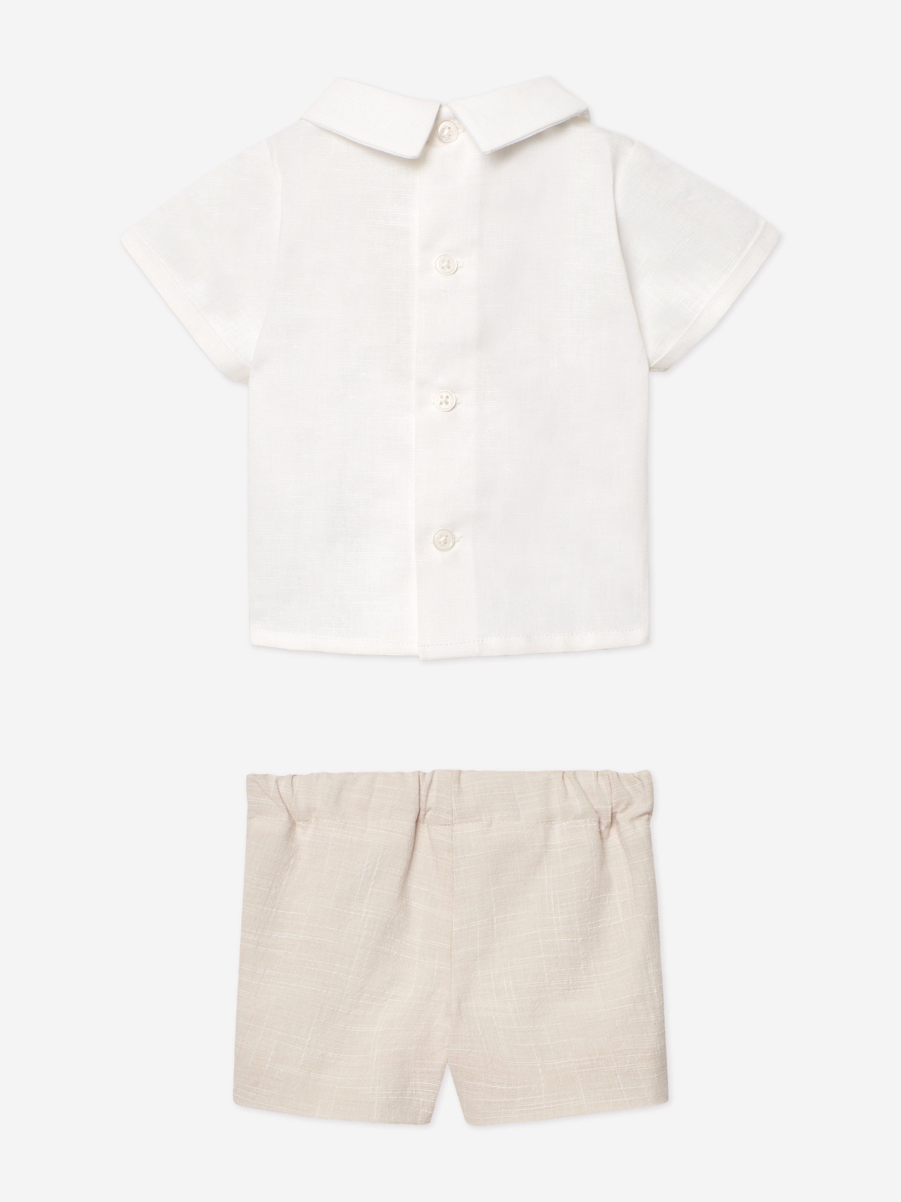 Adorable Beige Baby Boys Short Set - Soft & Comfortable Outfit for Playtime, Summer & Casual Wear
