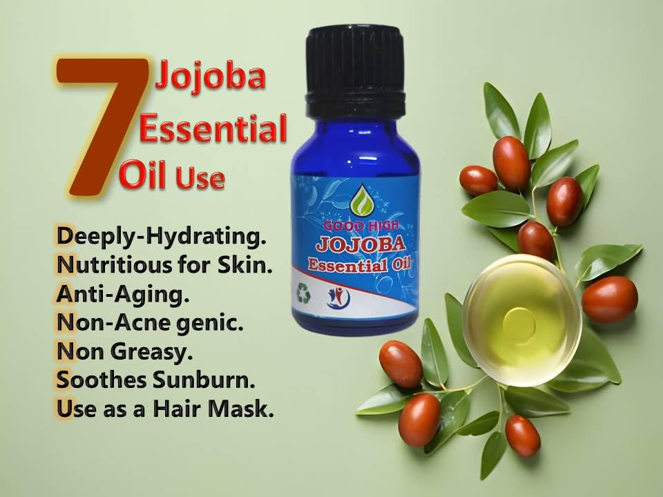 100% Pure Natural Organic Jojoba Essential Oil - Undiluted, Cold Pressed for Hair, Skin & Nails - Aromatherapy, Massage & DIY Beauty - 50mL Premium Therapeutic Grade Oil