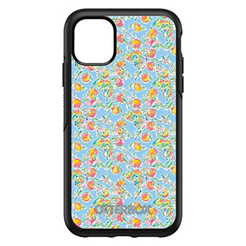 Preppy Pattern - Orange & Blue Flowers Floral On Black Case