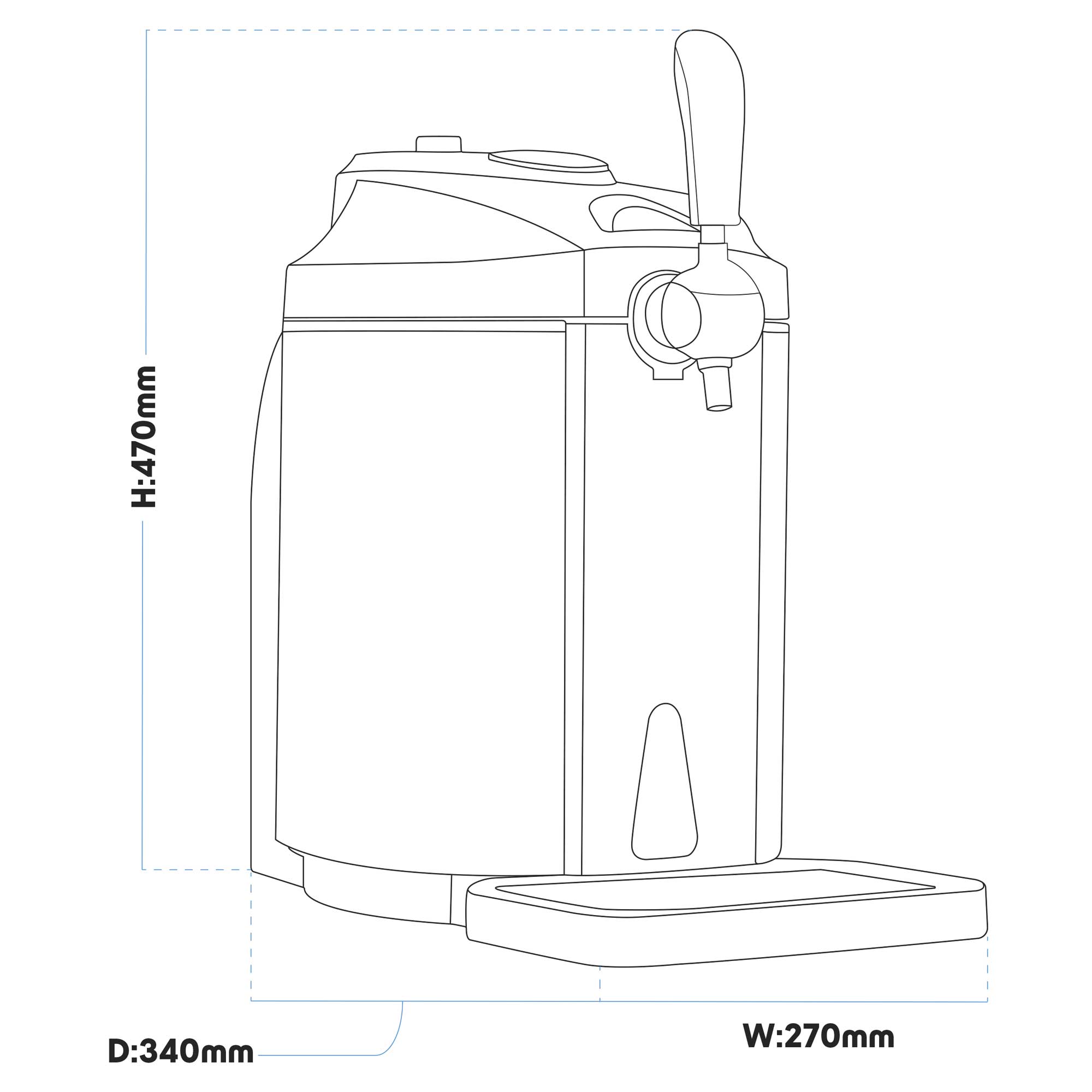 Baridi 5L Beer Keg Dispenser Tap with Built-in Cooling System - Portable Draft Beer Dispenser for Home, Parties, and Outdoor Events - Perfect for Kegerators and Home Brewing Enthusiasts
