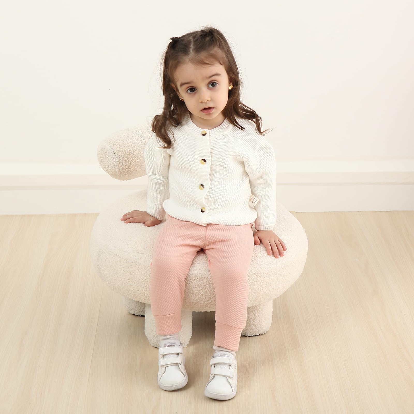 Newborn Baby Girl Pants Leggings - Ribbed Straight Flare Bell Bottoms (5-Pack) | Soft Cotton Infant Toddler Leggings for Playtime, Daycare & Photo Shoots