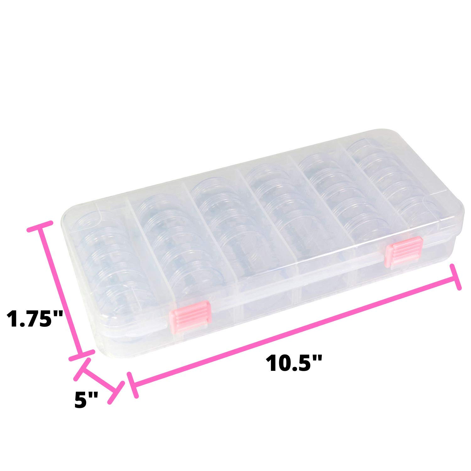 Everything Mary Large Plastic Bead Storage Organizer Box - 28 Jars for Beads, Crafts & Art Supplies - Clear Plastic Container Case for Painting & DIY Organization - Perfect for Craft Rooms, Jewelry Making & Home Office Storage