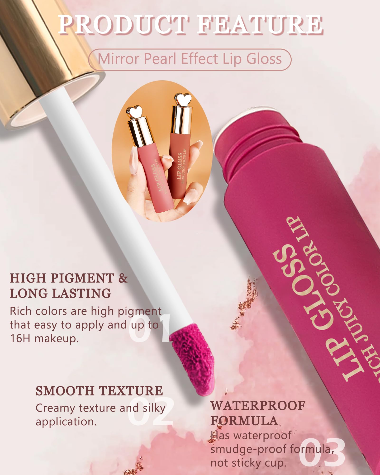 Long-Lasting Waterproof Liquid Lipstick - High Pigmented Velvet Matte Lip Gloss, Non-Stick & Transfer-Proof, Moisturizing Glitter Lip Glaze - Perfect for Daily Wear, Parties & Special Occasions (Shade 06)