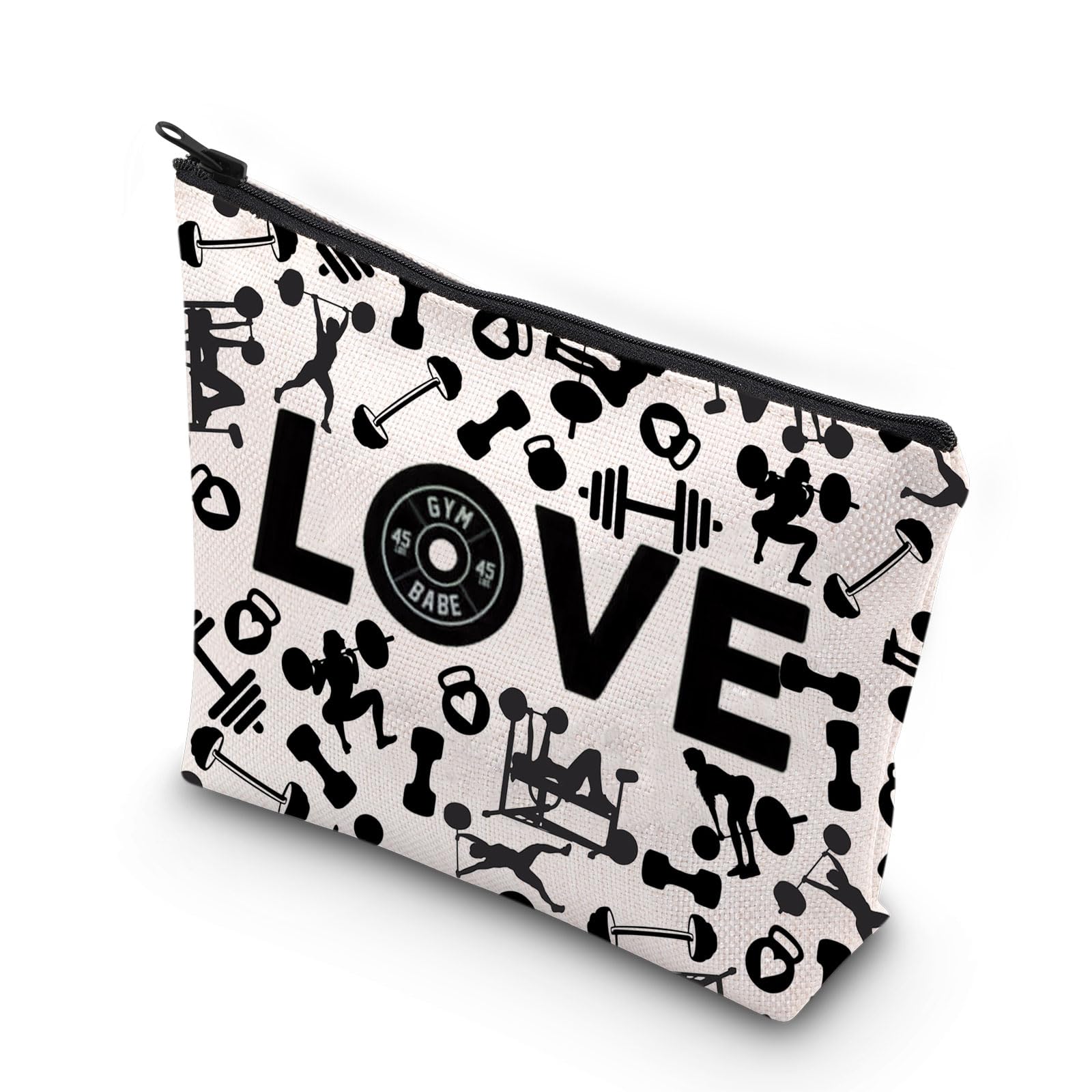 WCGXKO Barbell Zipper Pouch - Perfect Gift for Fitness Coaches & Gym Lovers - Makeup Bag for Sports Enthusiasts - Great for Gym, Workout & Travel Essentials