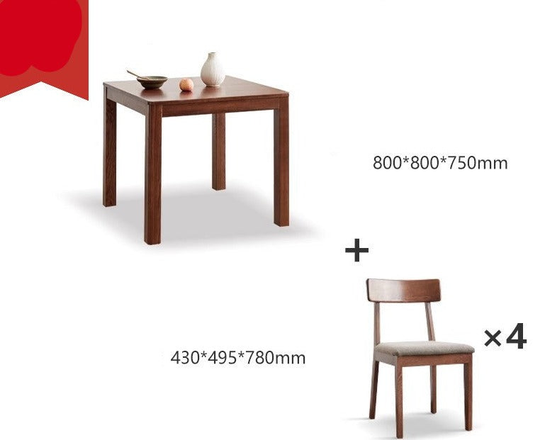 Solid Oak Wood Square Dining Table - Rustic Farmhouse Style for Kitchen, Dining Room & Small Space Gatherings