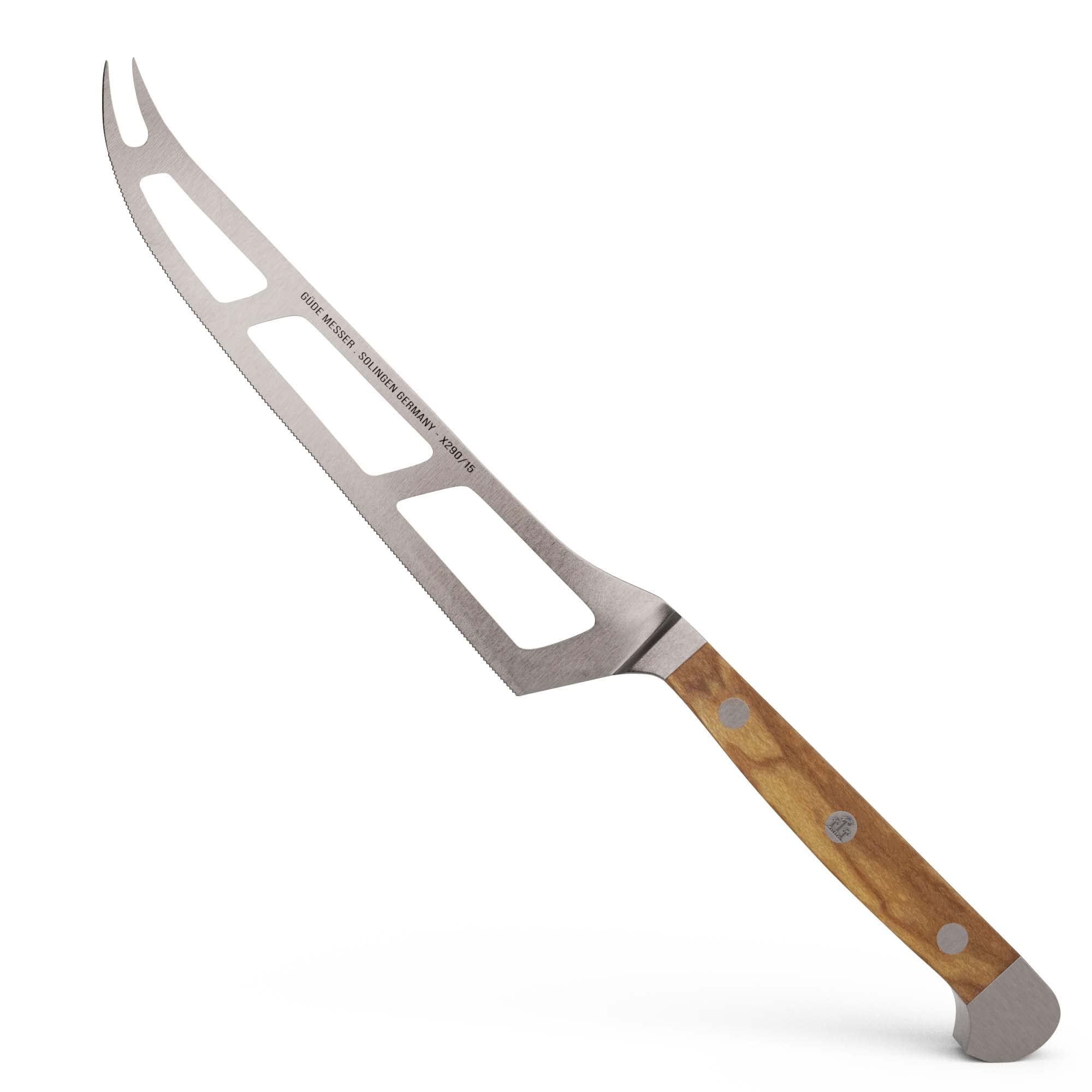 Premium Güde Alpha Olive Series 6-Inch Cheese Knife - Hand Forged Stainless Steel Blade with Olive Wood Handle - Perfect for Charcuterie Boards, Wine Pairings & Gourmet Entertaining