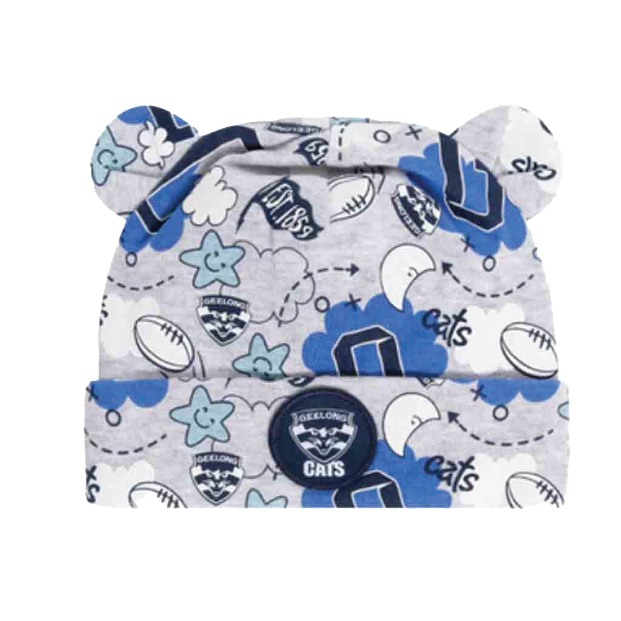 Geelong Cats Baby Cloud Beanie - Soft & Warm Knit Hat for Infants & Toddlers - Perfect for Winter, Outdoor Play & Team Spirit